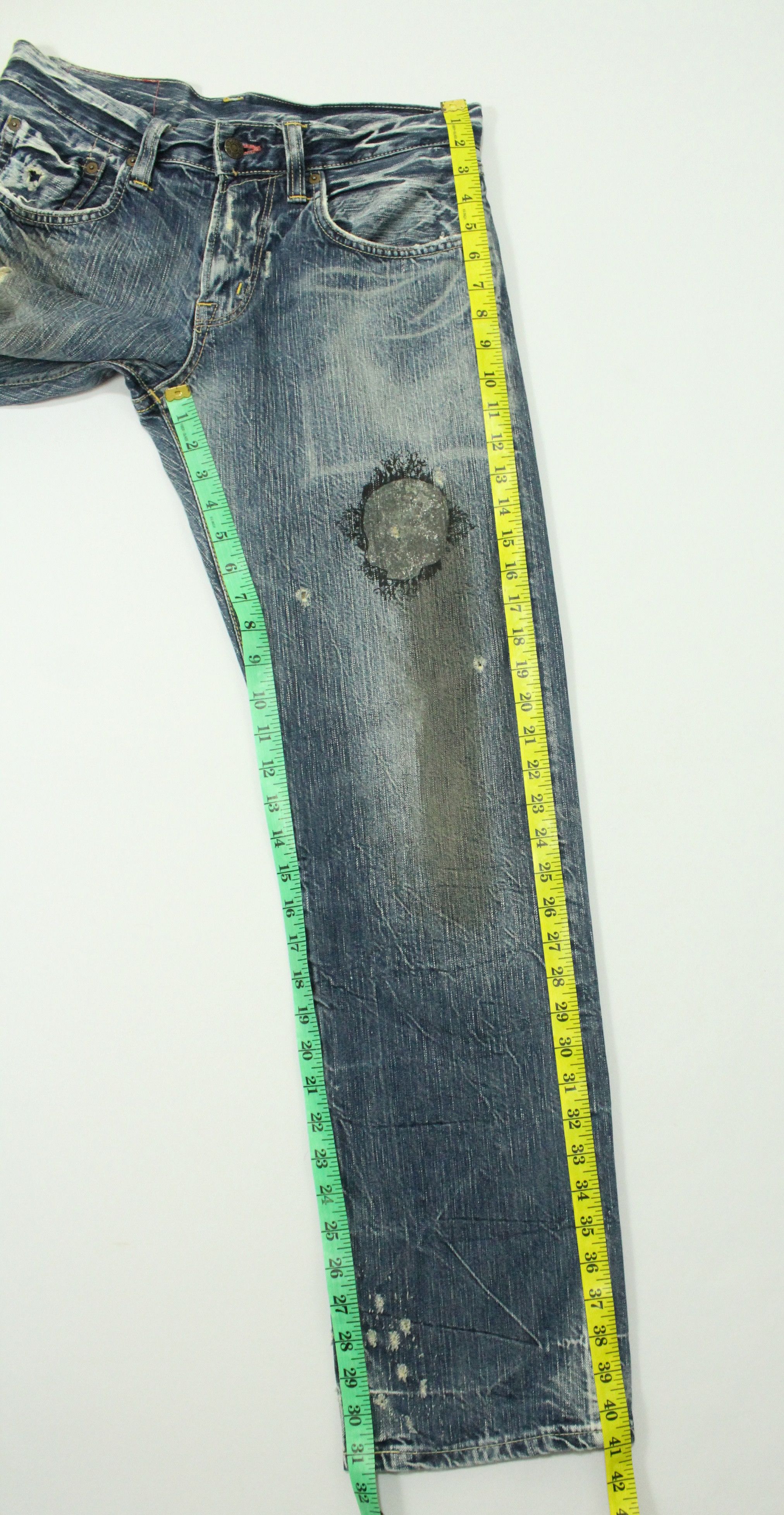 Edwin EDWIN Denim Distressed Grunge Ripped Jeans Kurt Cobain Size US 31 - 19 Thumbnail