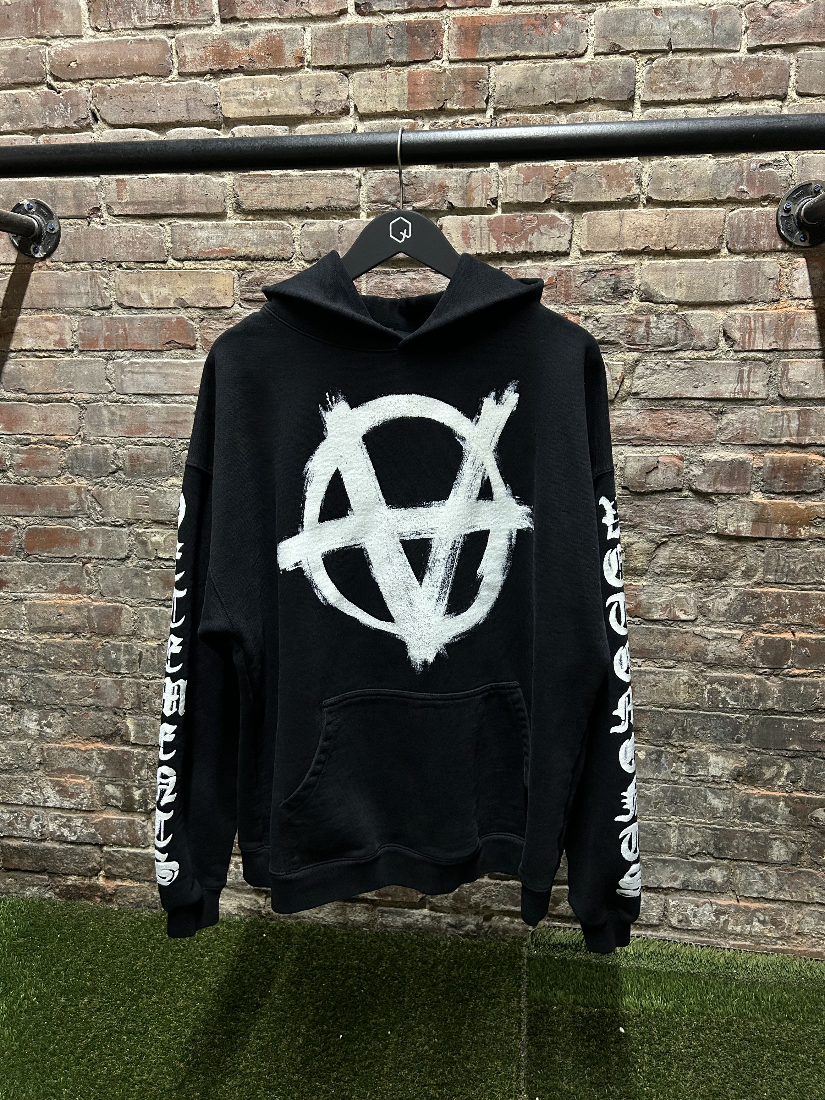 VETEMENTS 20SS ANARCHY HOODIE XS ネイビー Double Anarchy Cropped Boxy Hoodie – Antonioli.eu