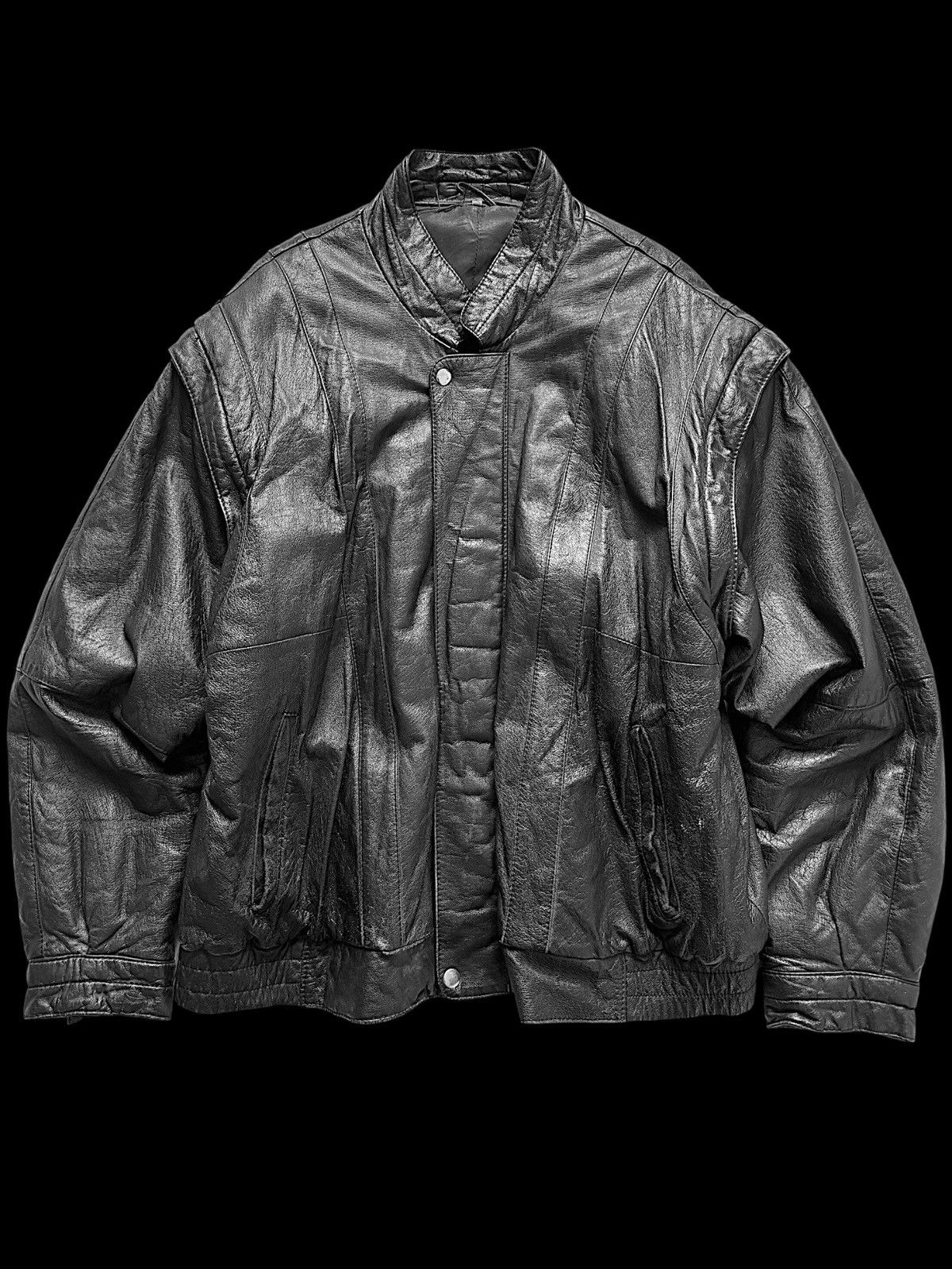 Avant garde leather jacket oversize like balenci japanese