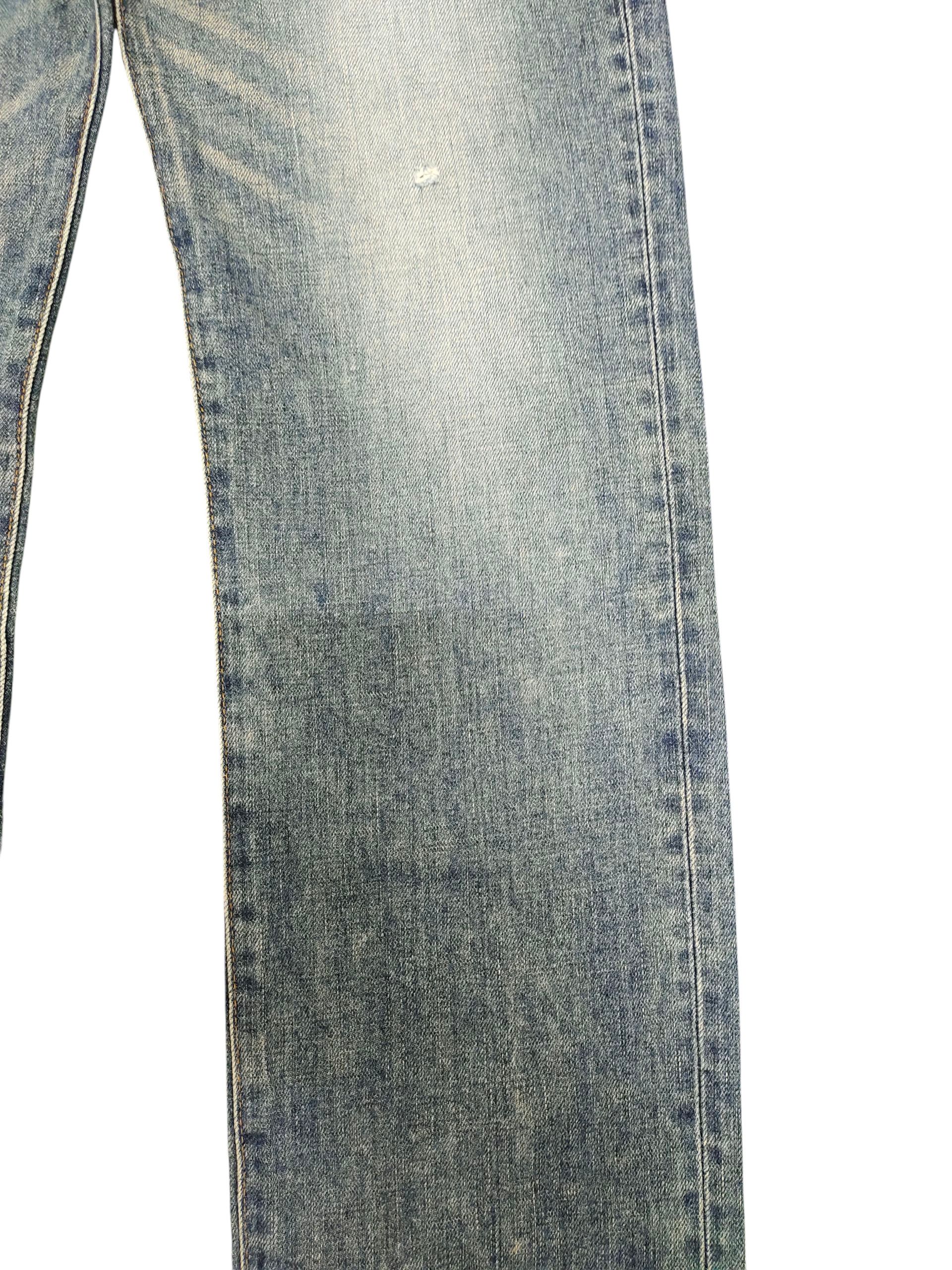 Number (N)ine × Undercover Vintage 90s Edwin 503 Clawmark Distress Faded Denim Jeans Size US 32 / EU 48 - 3 Thumbnail