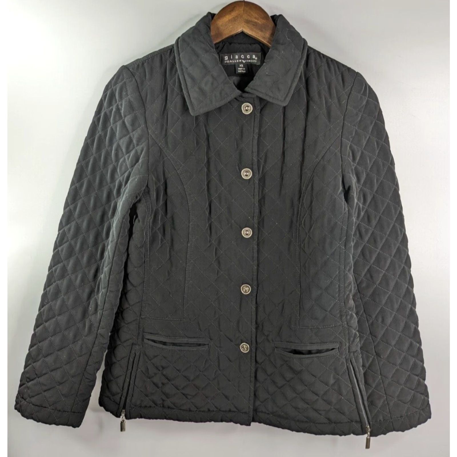 Vintage GIACCA Jacket Women Quilted Black Full Zip Button Lightweight Mid-Length XS Size Black 2010-2019 Vintage No Room Regular Giacca Size XS / US 0-2 / IT 36-38 - 2 Thumbnail