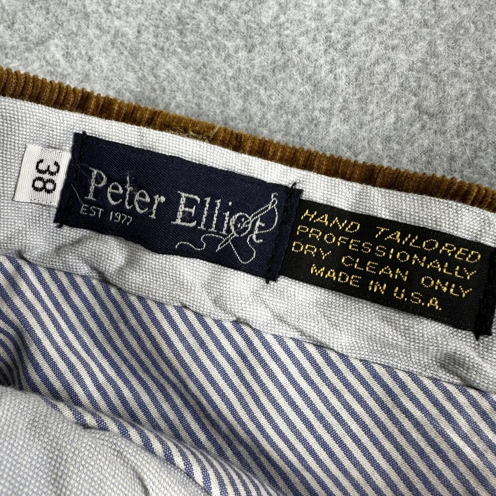 Vintage Peter Elliot Dress Pants Mens 38x29 Corduroy Pleated Cuffed Brown Pockets USA Made Size US 38 / EU 54 - 2 Thumbnail
