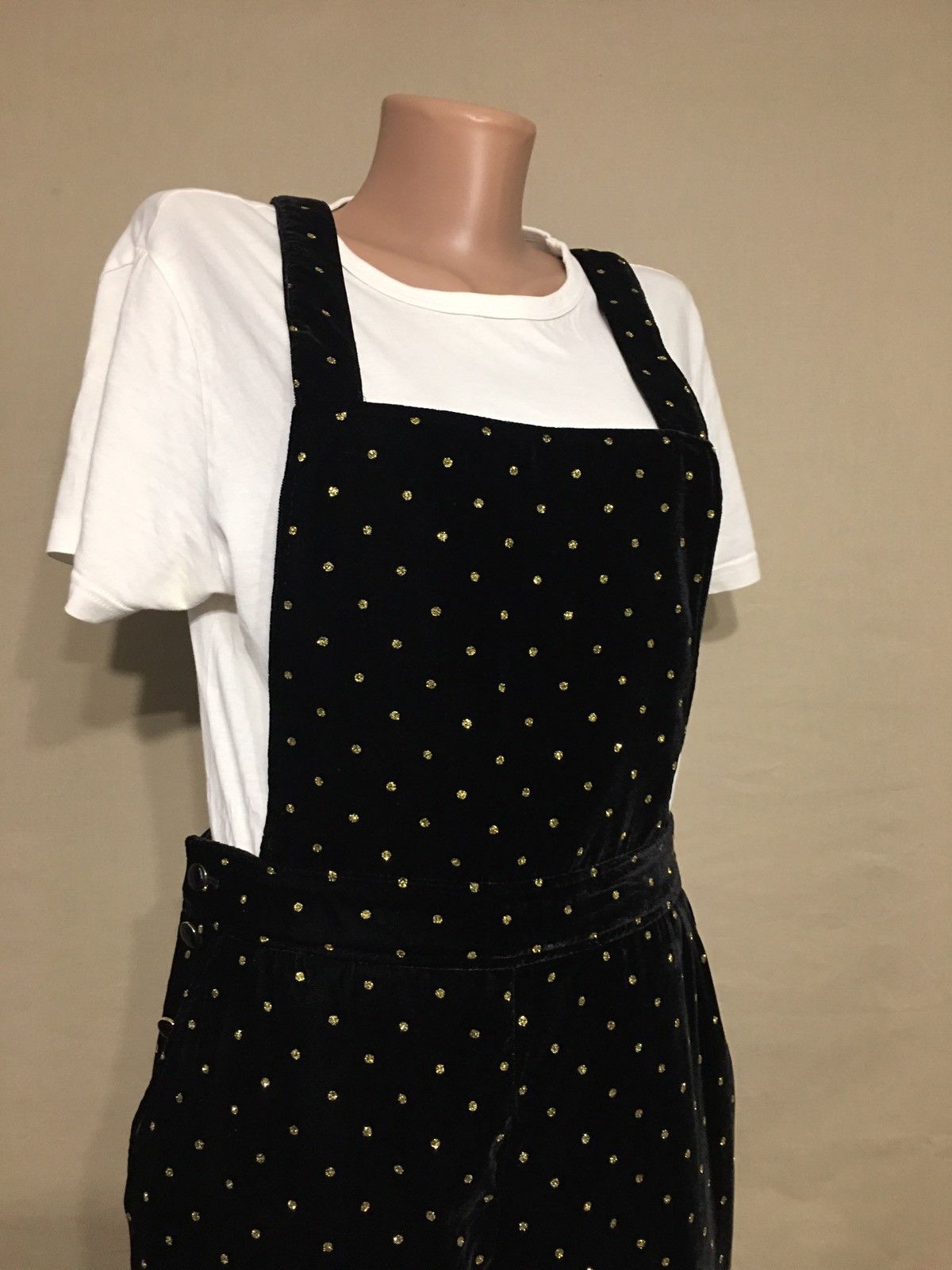 Sezane SEZANE Velvet Gold Polka Dots Jumpsuit Womens Size EU 38 Size 27" / US 4 / IT 40 - 8 Thumbnail