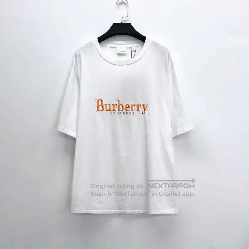 Burberry Burberry White Cotton Embroidered T. Size US M / EU 48-50 / 2 - 1 Thumbnail