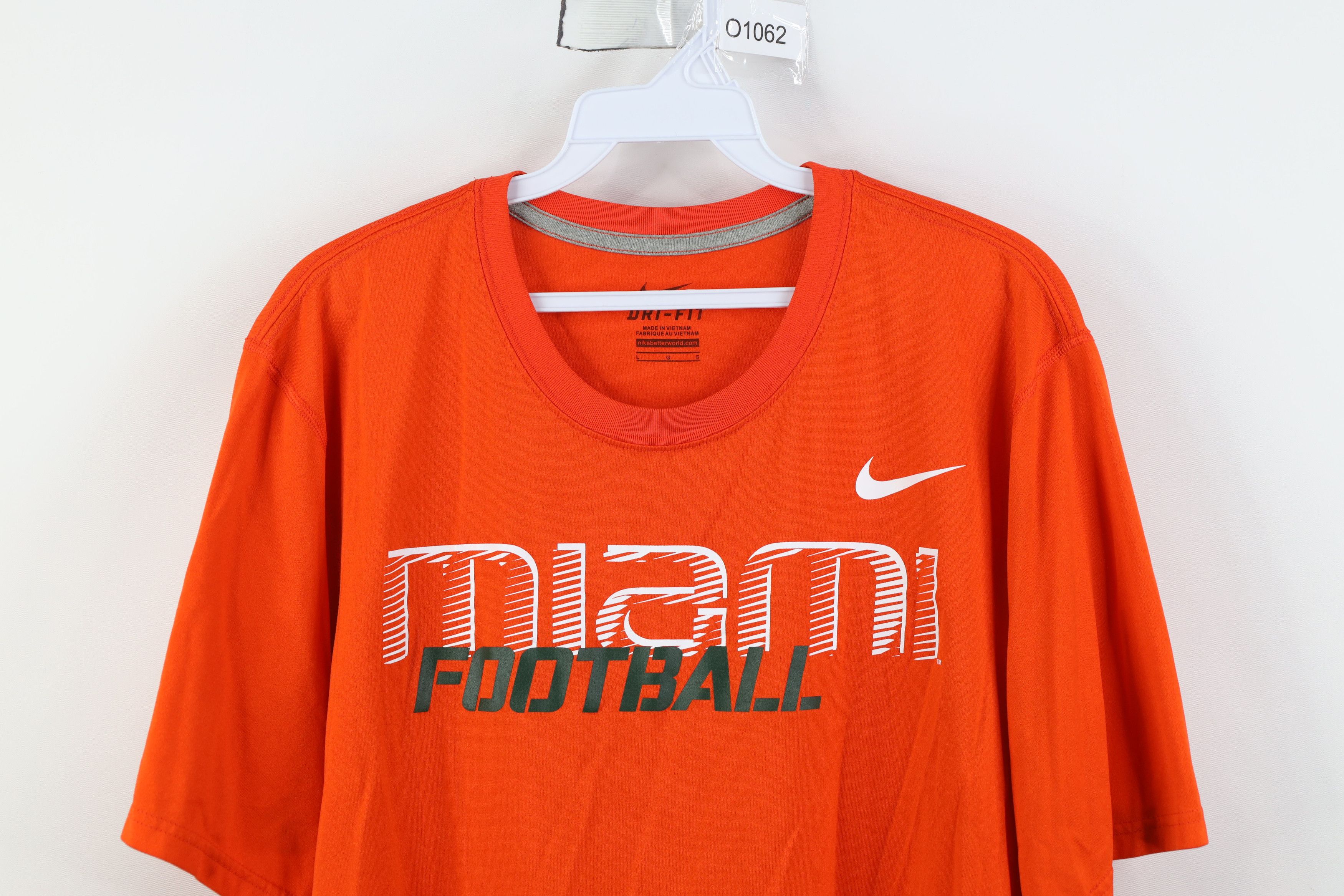 Nike Nike University of Miami Football Short Sleeve T-Shirt Size US L / EU 52-54 / 3 - 2 Thumbnail