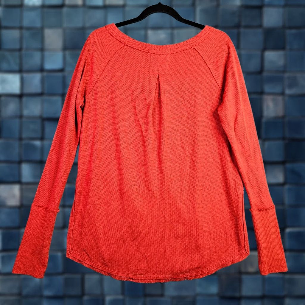 Vintage We The Free We The Free Women’s Waffle Knit Top Long Sleeve Casual Boho Sz Small Orange Shirt Womens Regular XS? Size S / US 4 / IT 40 - 1 Thumbnail