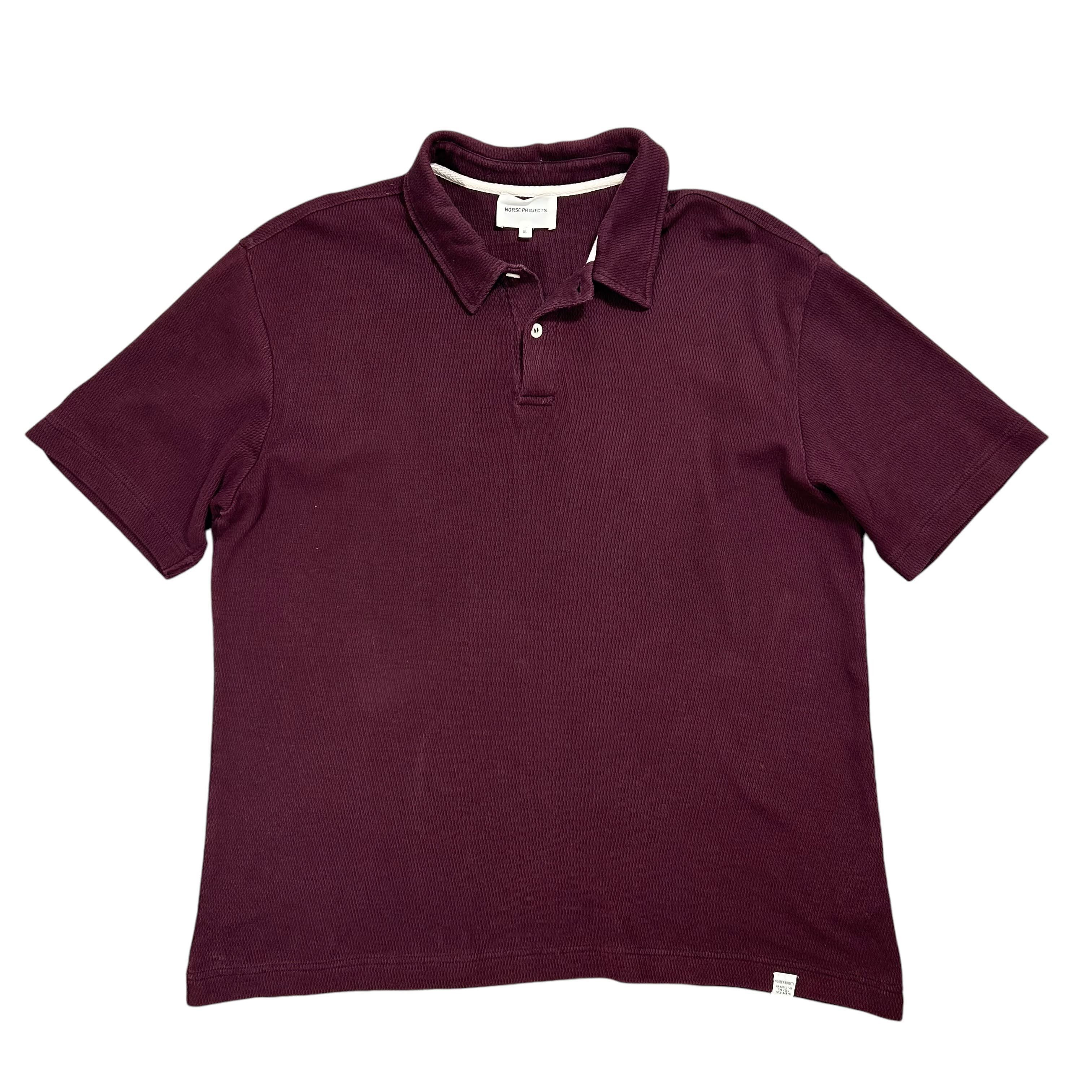 Norse Projects Norse Projects Textured Ruben Burgundy Red Polo Shirt XL Size US XL / EU 56 / 4 - 1 Thumbnail