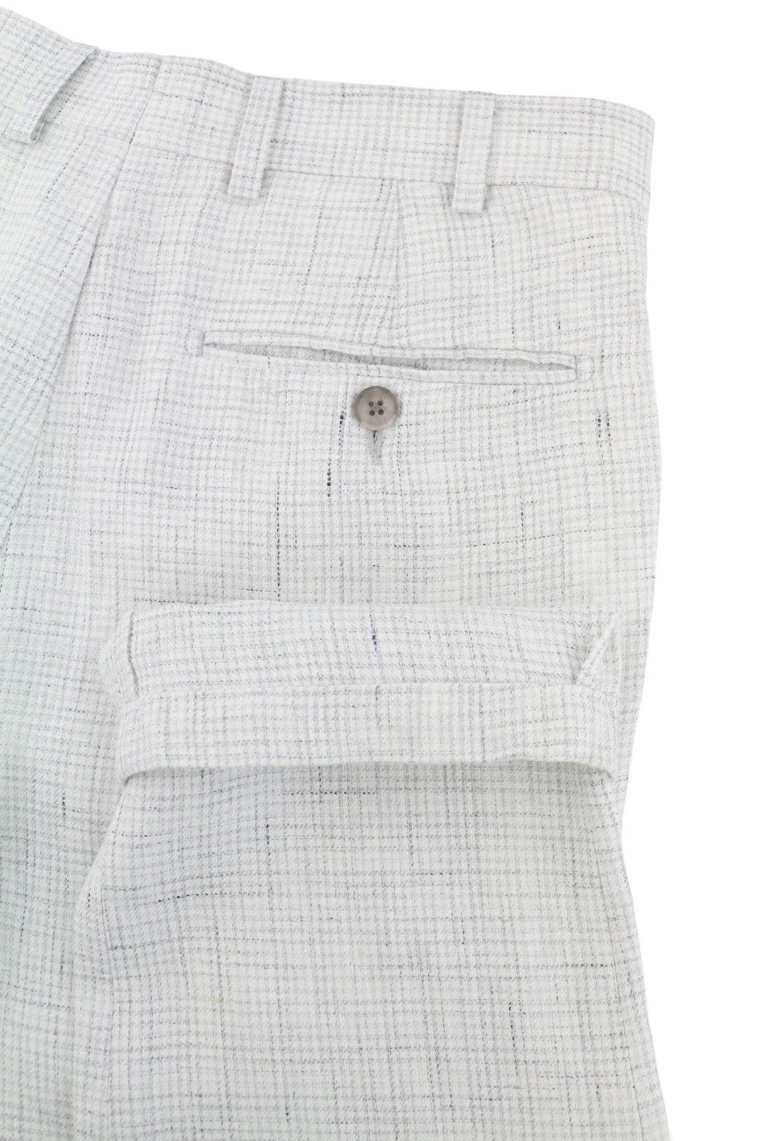 Suitsupply SOHO UK26R Light Grey Linen Patterned Trousers 86747 Size US 26 / EU 42 - 5 Thumbnail