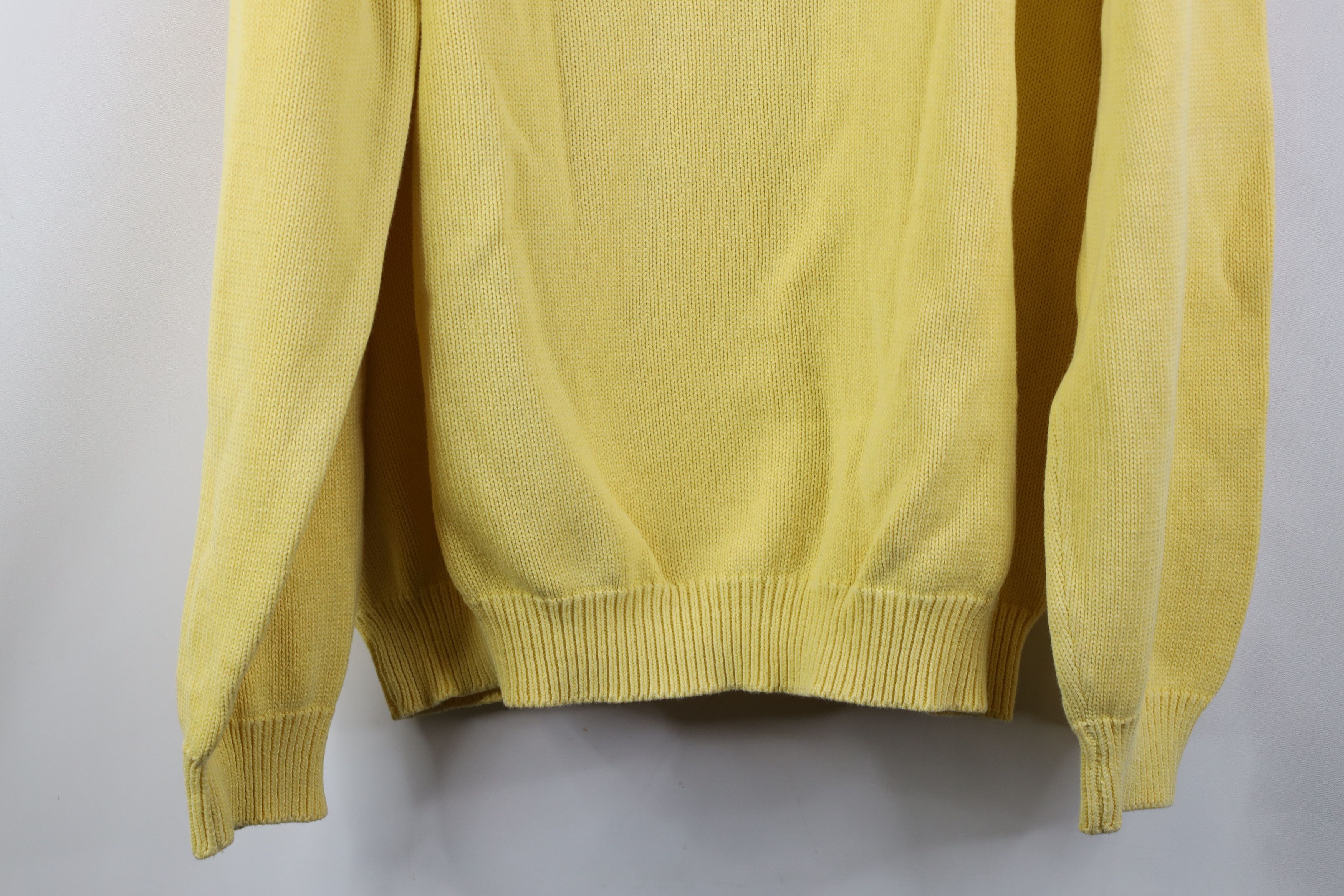 Lands' End Vintage 90s Lands End Cotton Knit V-Neck Sweater Yellow USA Size US XL / EU 56 / 4 - 11 Thumbnail