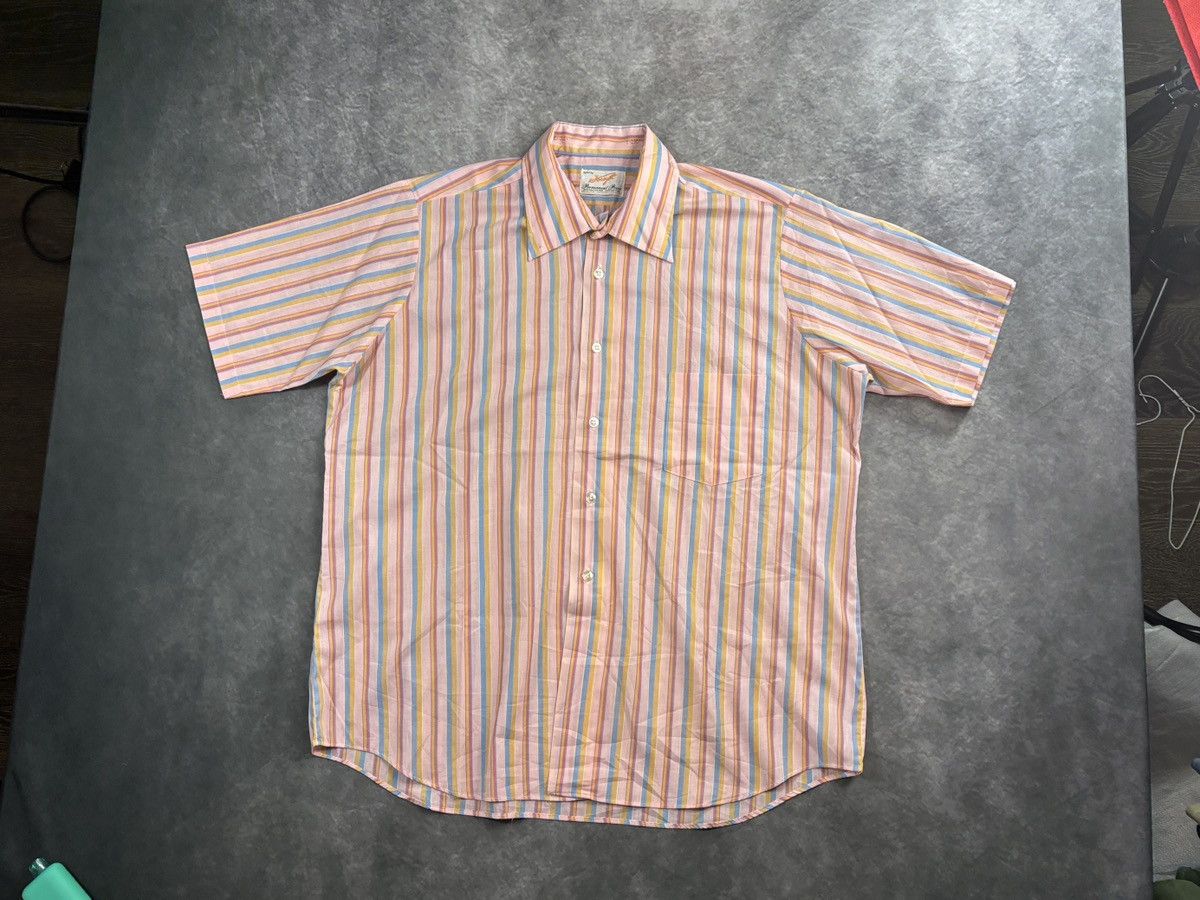 Vintage Vintage Shortsleeve Shirt 1970s 1980s Vertical Striped Funky Size US L / EU 52-54 / 3 - 10 Thumbnail