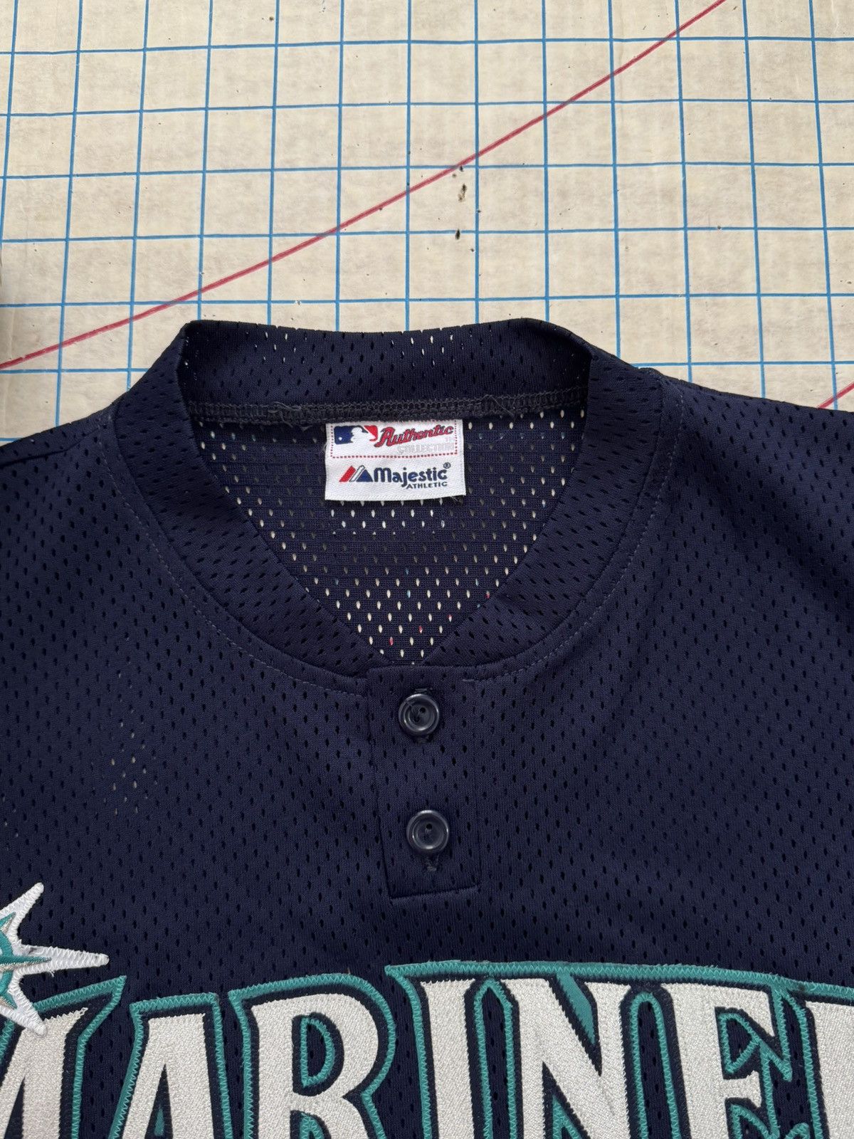 MLB × Majestic × Vintage Seattle Mariners Majestic 2 Button Pull Over Jersey Fits XL Size US XL / EU 56 / 4 - 7 Thumbnail