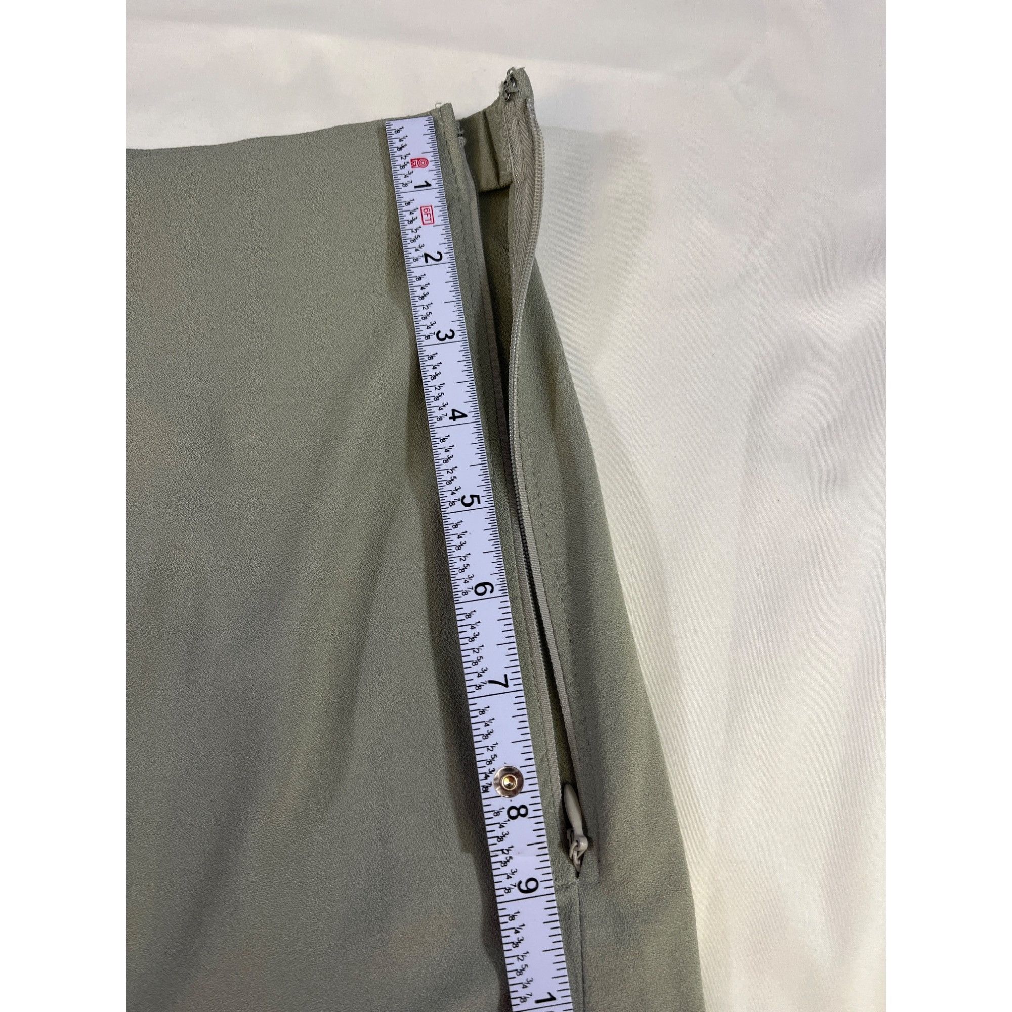 Other Abercrombie and Fitch womens sage green High-Waist Midi Skir Size 38" / US 16 / IT 52 - 4 Thumbnail