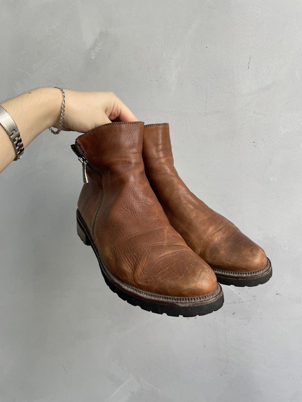 A.S.98 A.S. 98 style zipper ankle moto distressed boots Size US 9 / EU 42 - 2 Thumbnail