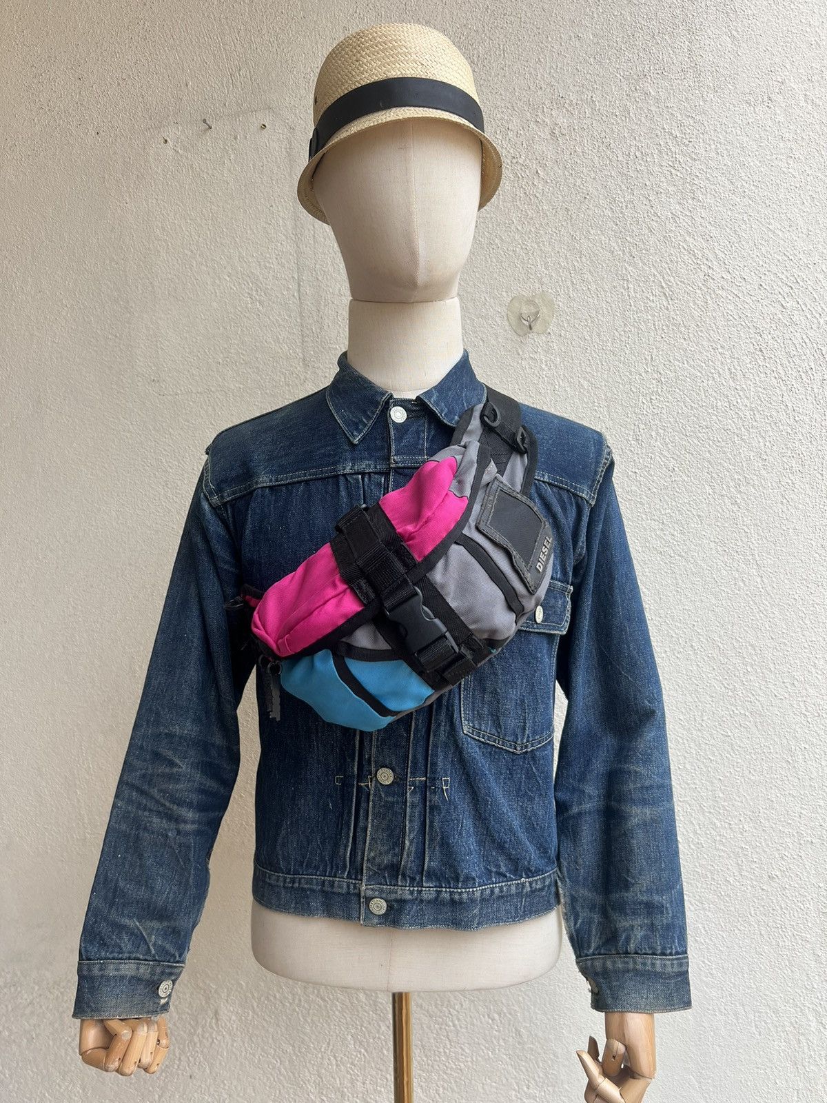 Diesel Vintage Diesel Multi Colour Block Nylon Waist Chest Bag Size ONE SIZE - 4 Thumbnail