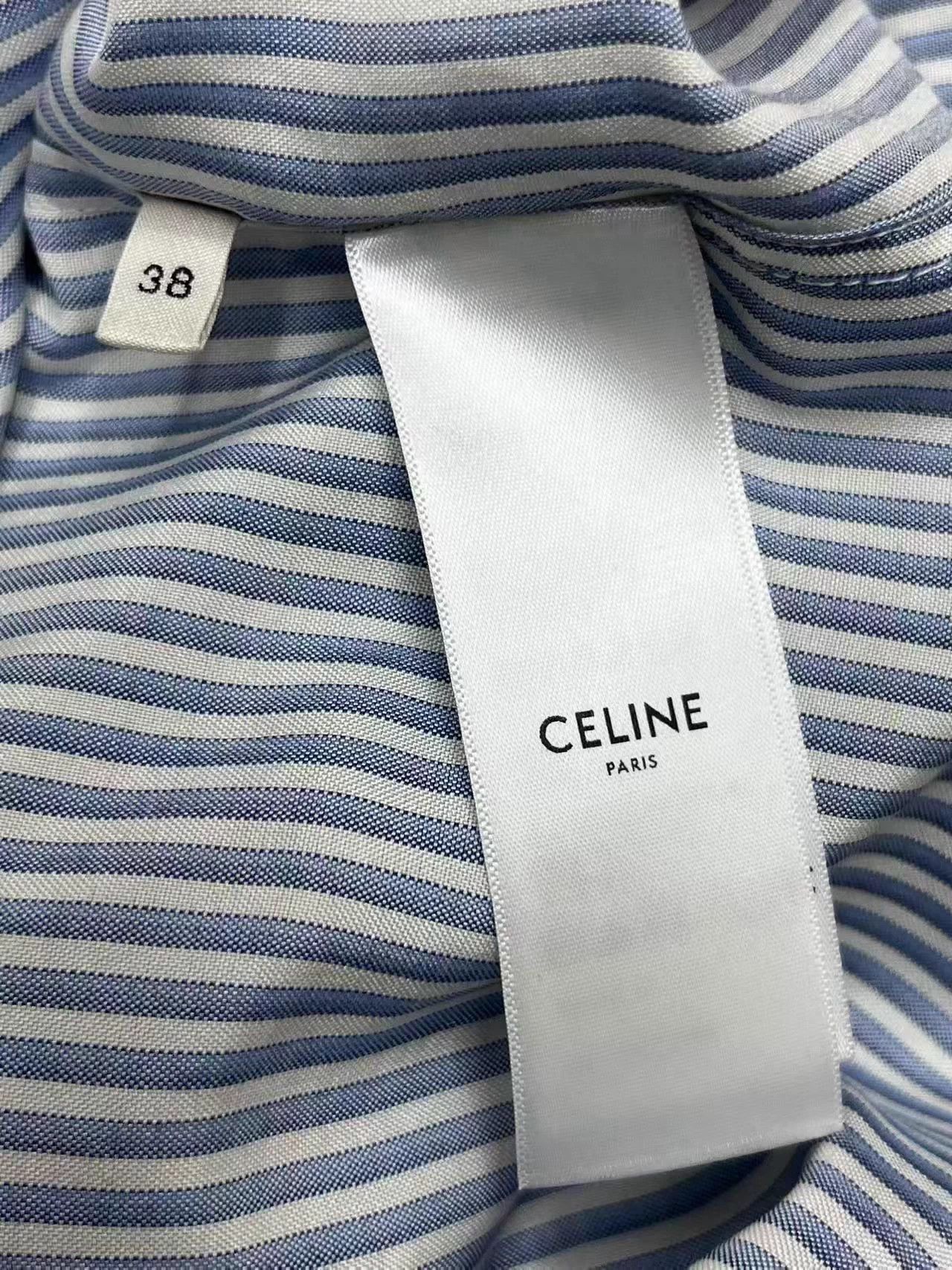 Celine Celine striped colorblock embroidered shirt 38 Size S / US 4 / IT 40 - 6 Thumbnail