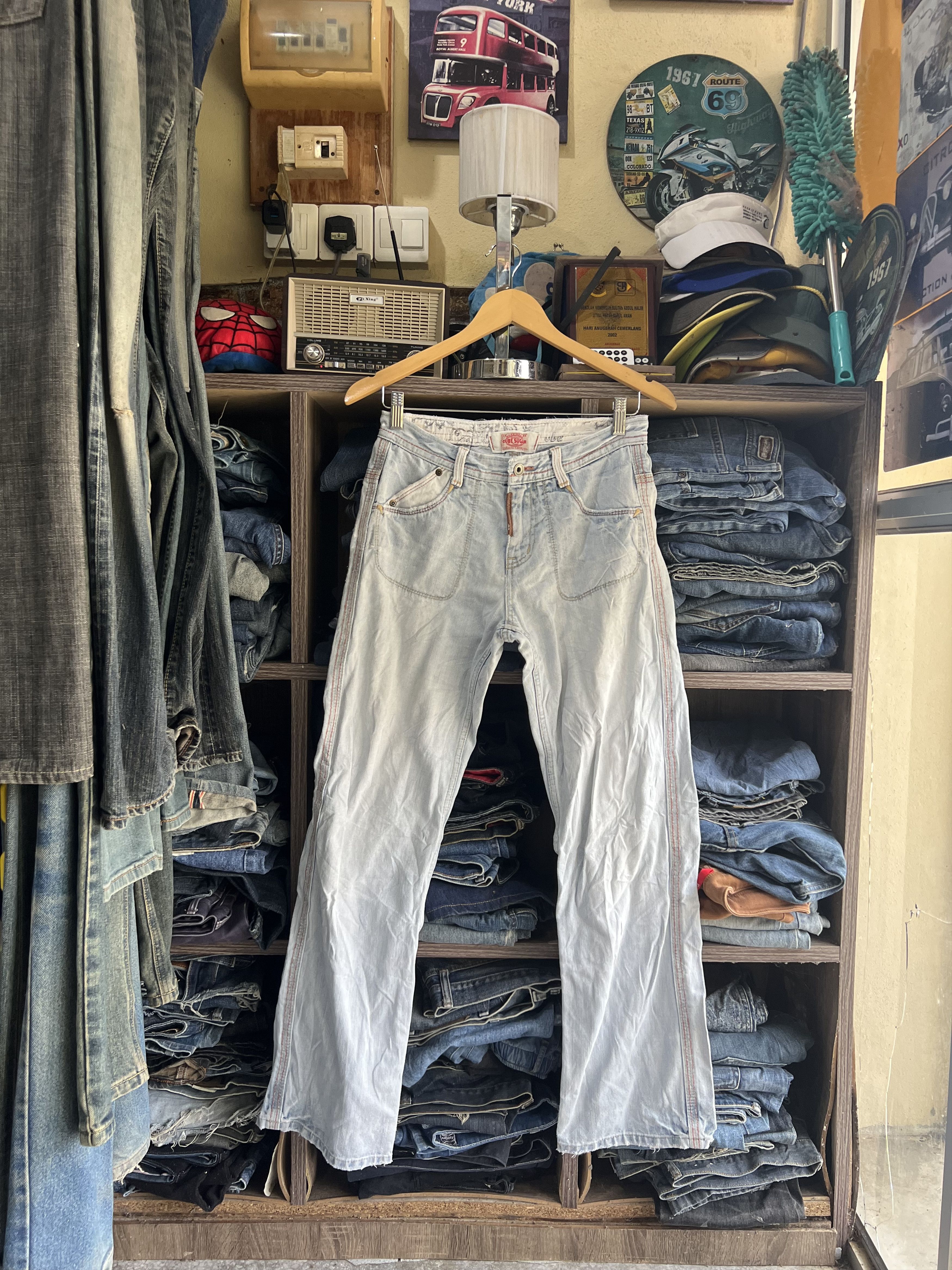Other 🔥Vintage Cube Sugar Buckle Distressed Denim Size US 29 - 19 Thumbnail