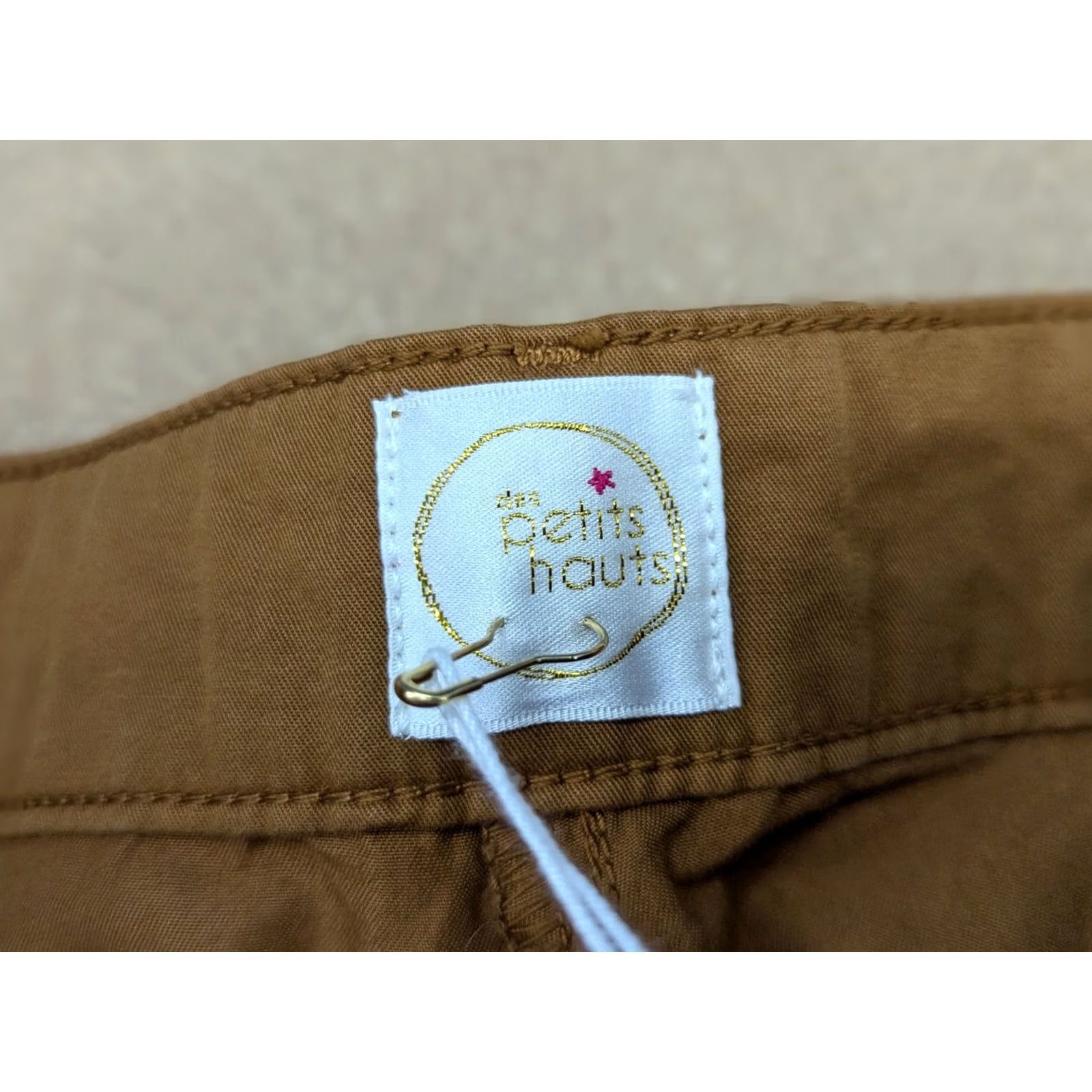 Vintage Des Petits Hauts Beige Chino Pants Sz 3 W31 L27.5 Beige Khaki Straight Womens Pants Size 24" / US 00 / IT 34 - 3 Thumbnail