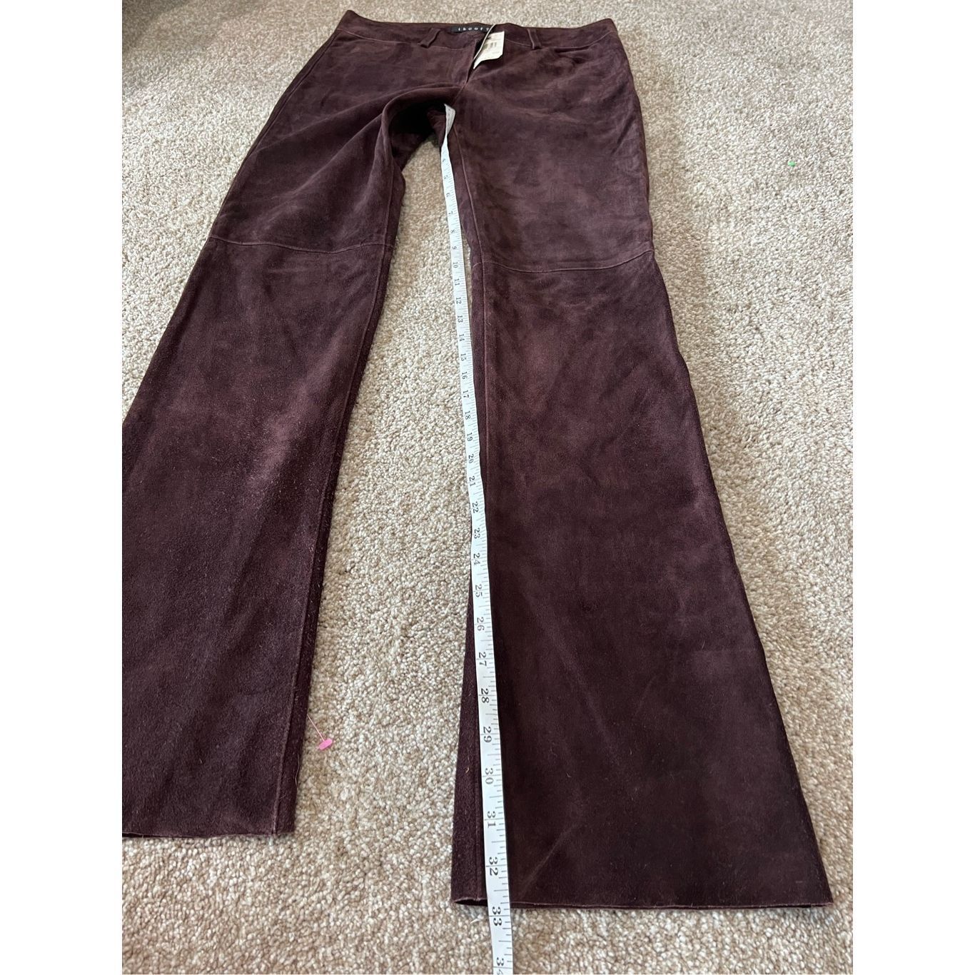 Theory Theory NWT Pants Women's Merlot Suede Leather Fully Lined Bo Size 27" / US 4 / IT 40 - 10 Thumbnail