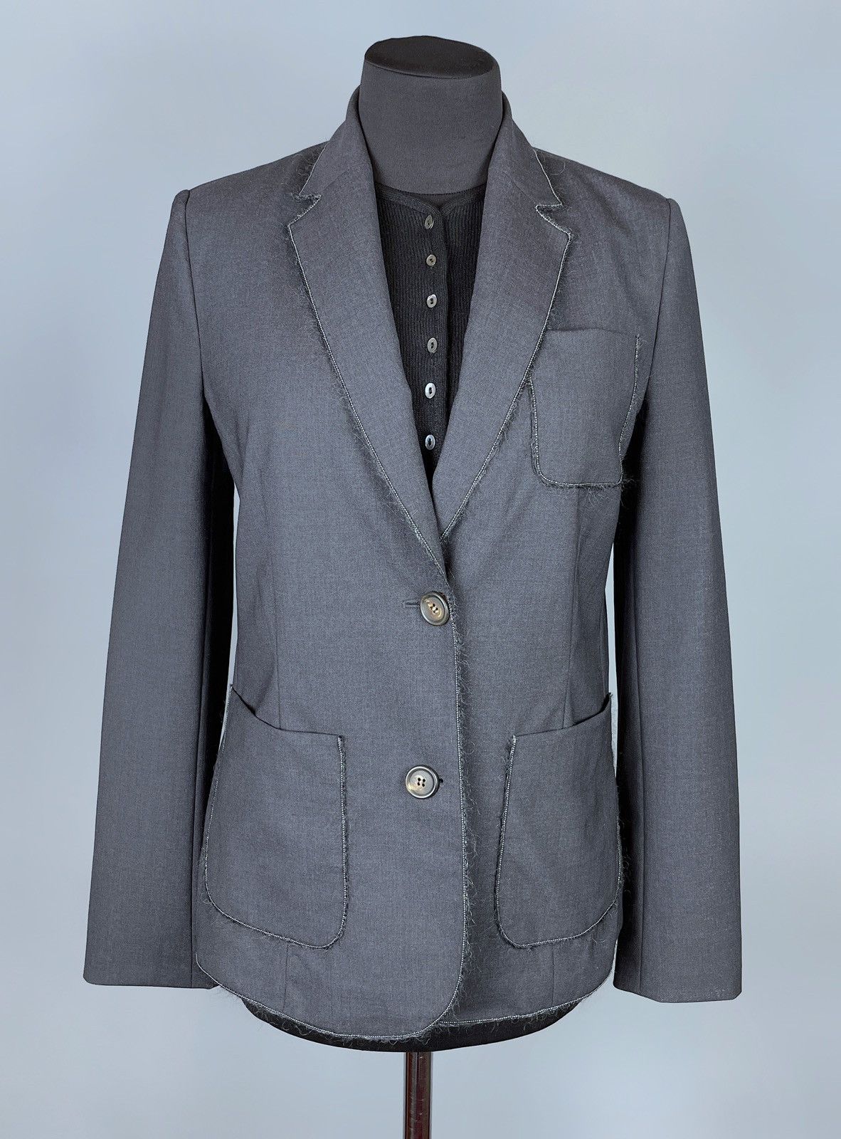 Brunello Cucinelli Brunello Cucinelli Wool Applique Pocket Blazer Jacket 40 Size S / US 4 / IT 40 - 4 Thumbnail