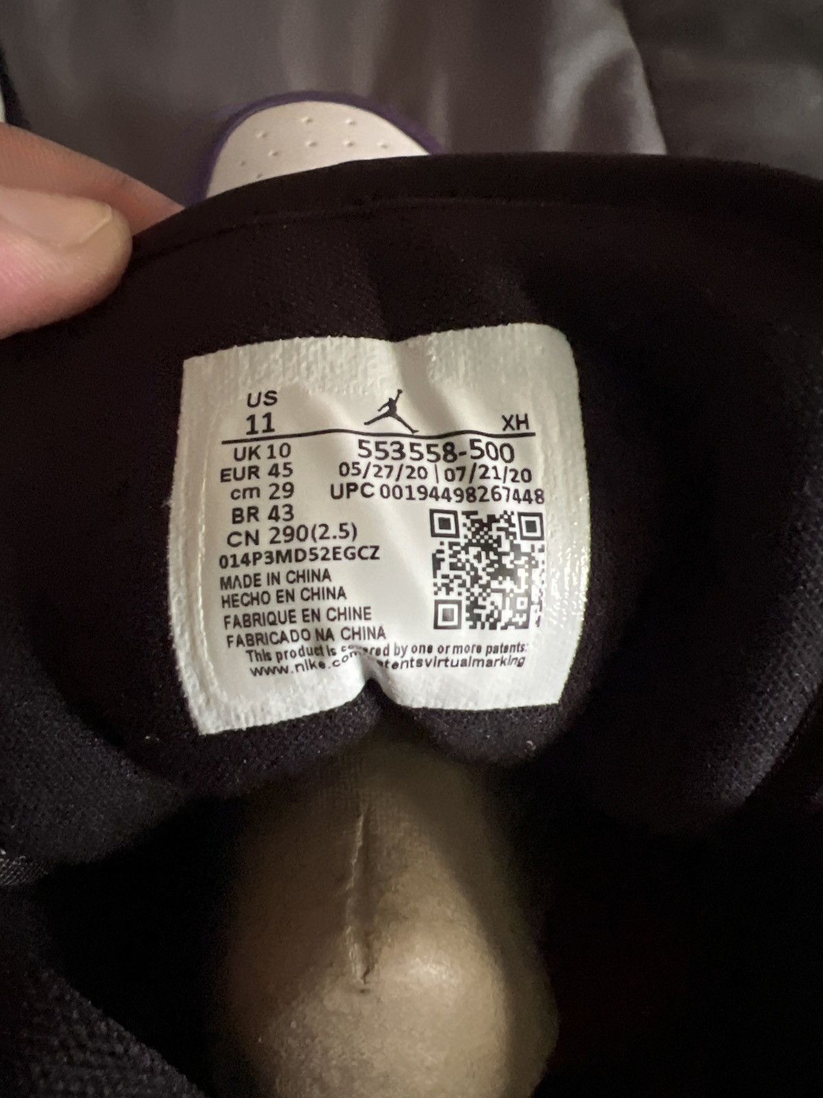 Jordan Brand Jordan 1 low “Court Purple” Size US 11 / EU 44 - 6 Thumbnail