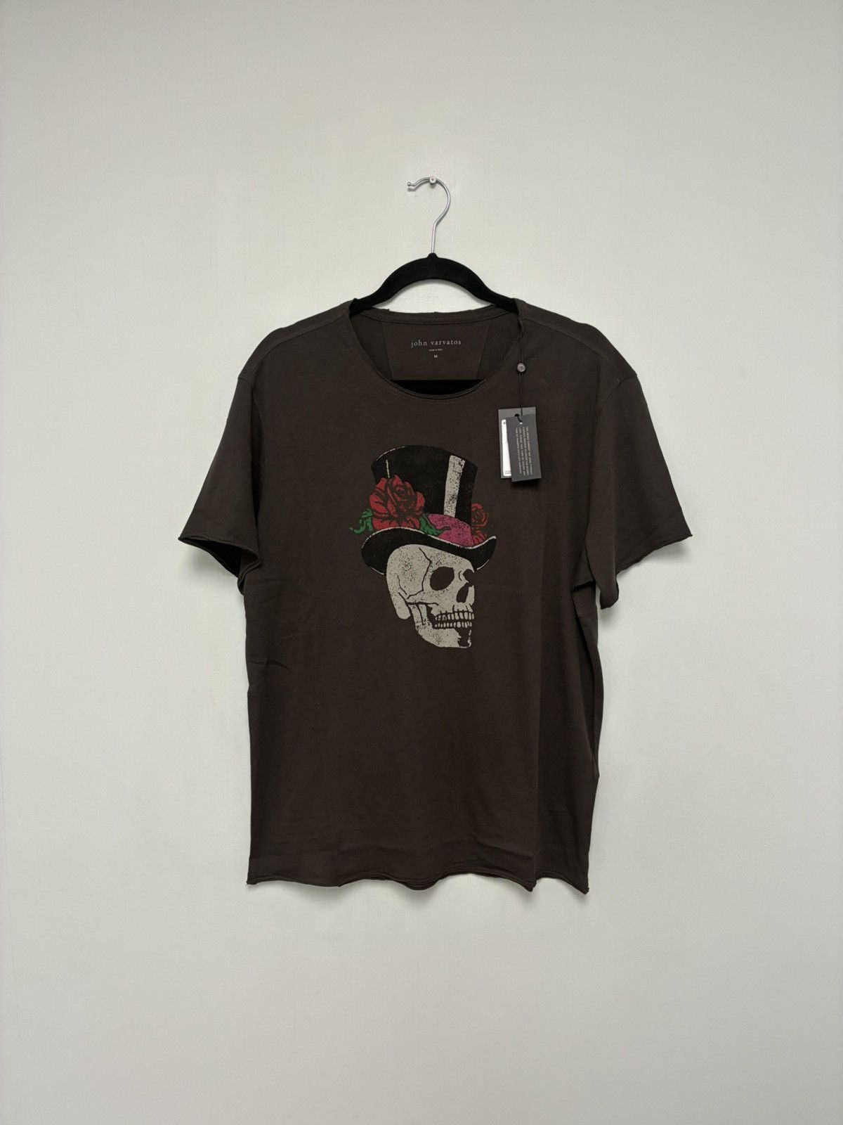 John Varvatos Top Hat Skull And Roses Grey Tee medium Size US M / EU 48-50 / 2 - 2 Thumbnail