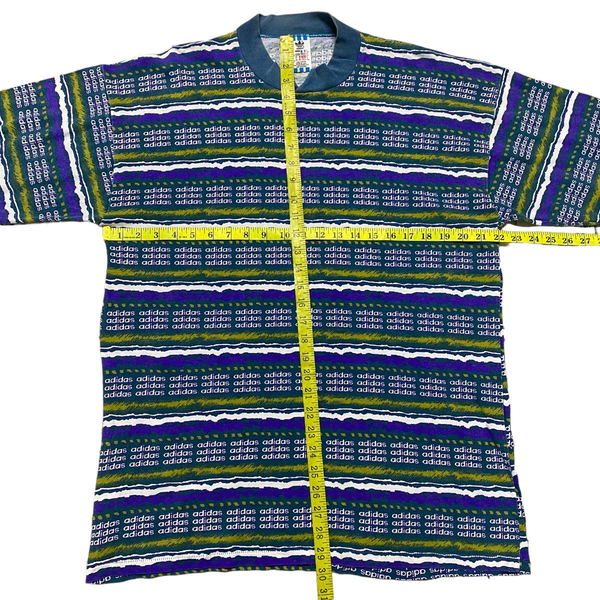 Vintage Vintage 90s Adidas Longsleeve All Over Print Striped Size US M / EU 48-50 / 2 - 12 Thumbnail