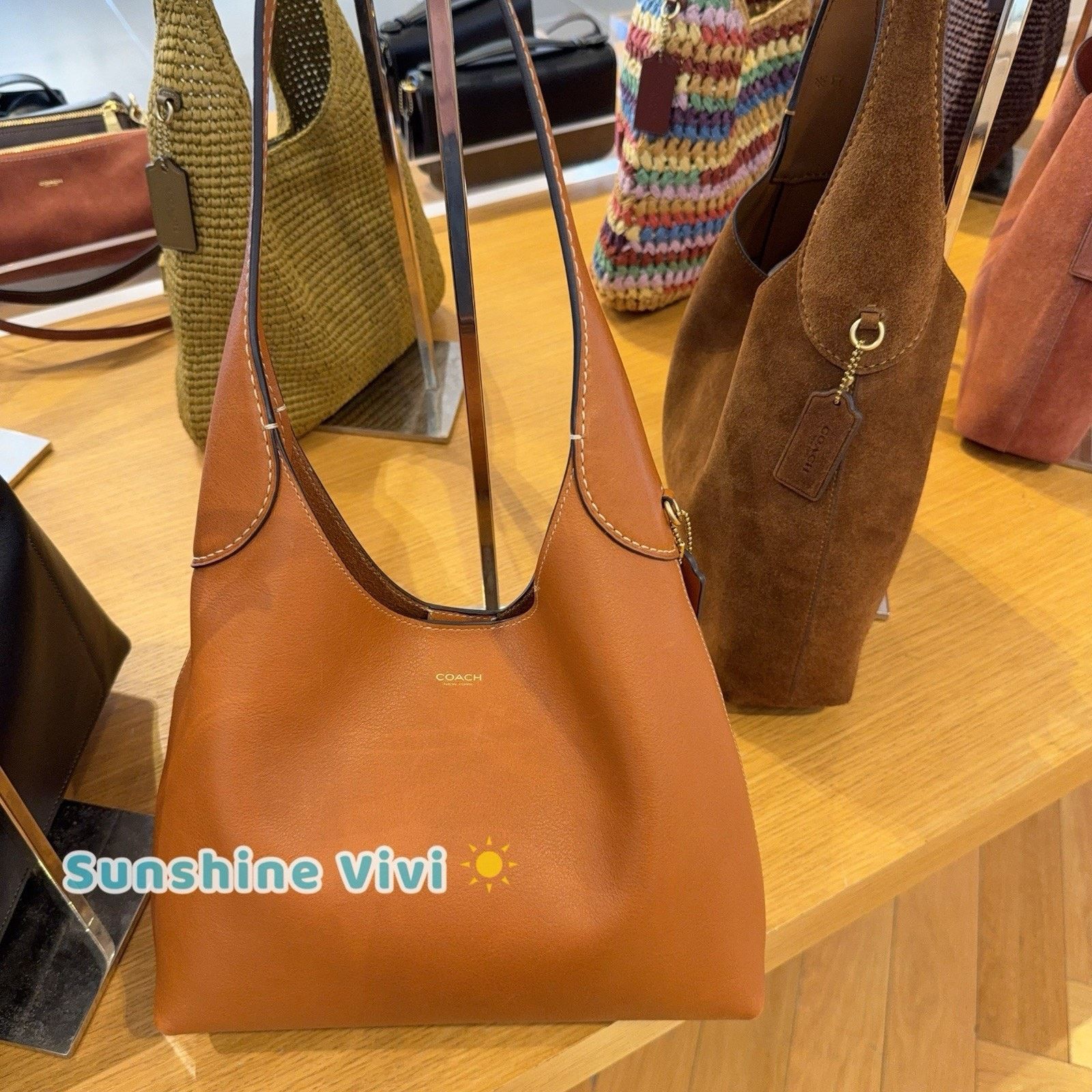 Coach NWT COACH Brooklyn Shoulder Bag 28 LEATHER CU068 Toffee Size ONE SIZE - 1 Thumbnail