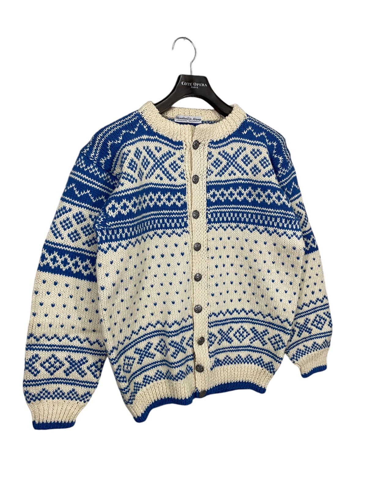 Aran Isles Knitwear × Vintage 🔥Handknit in norway knitwear 100% wool mothproof Size US M / EU 48-50 / 2 - 3 Thumbnail