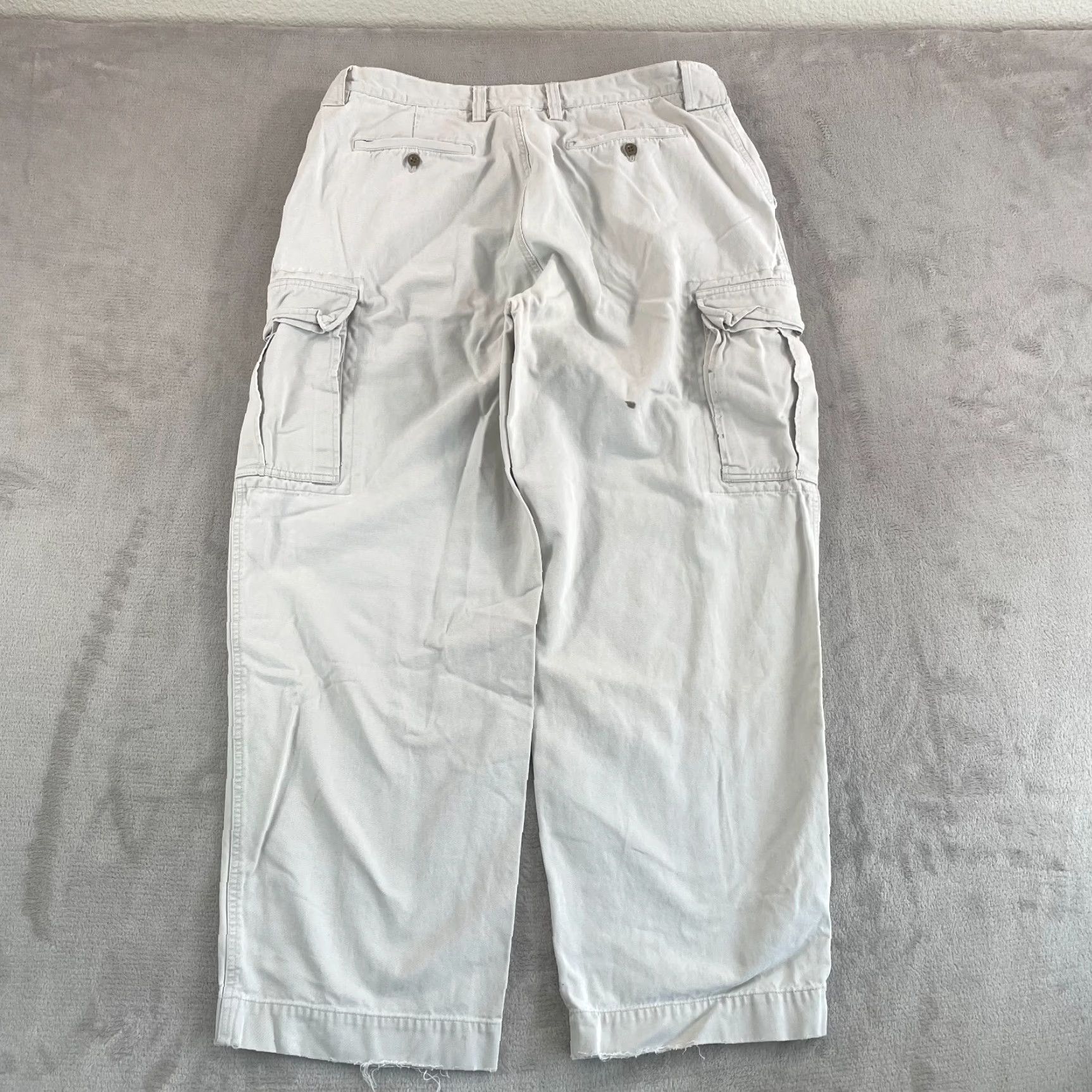 Abercrombie & Fitch VINTAGE Abercrombie & Fitch Cargo Pants Men 38x30 Baggy Military Grunge 90s Ivory Cotton Canvas Pockets Cargo Size US 38 / EU 54 - 7 Thumbnail