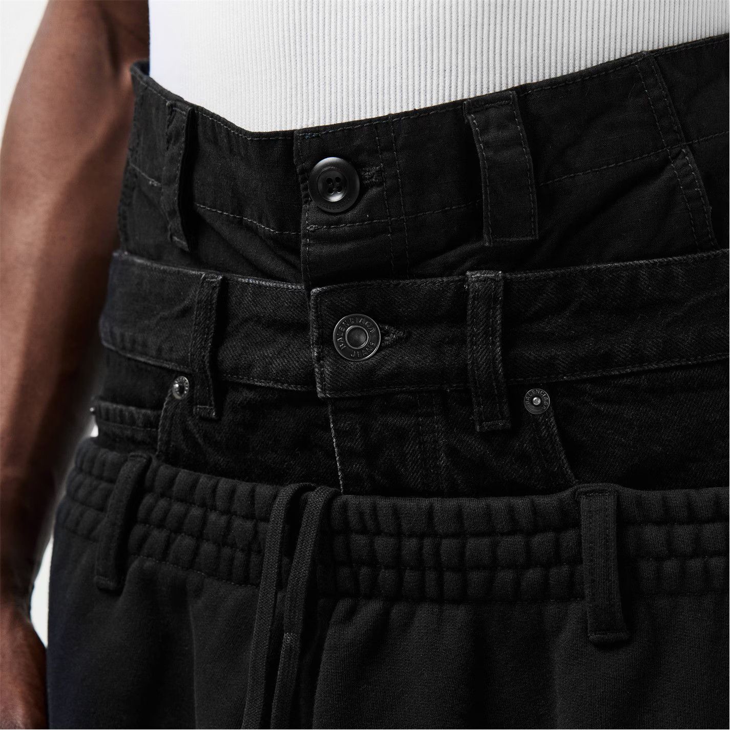 Balenciaga o1g2r1mq0226 Layered Jogging Pants In Black Size US 30 / EU 46 - 5 Thumbnail