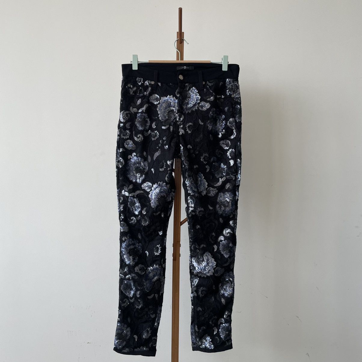 7 For All Mankind Sequeined Floral Pants