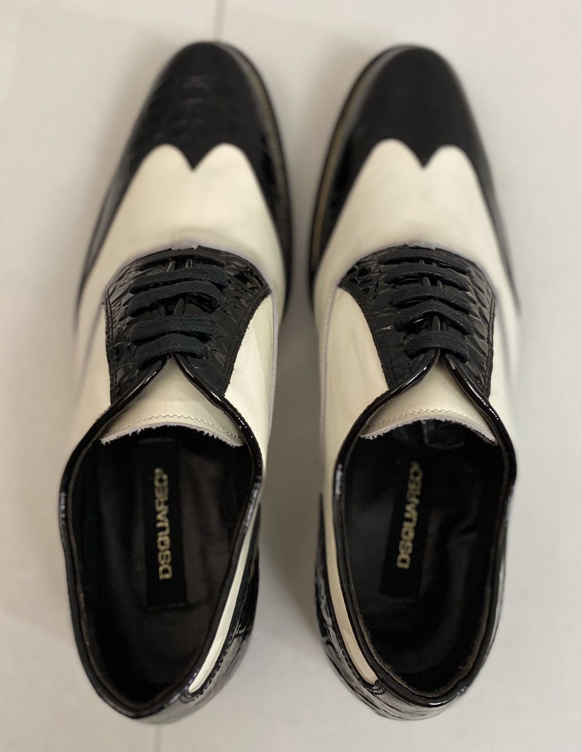 Dsquared2 Dsquared2 🇮🇹 Croc stampo/Patent Spectator Brogue oxford 7 NEW Size US 7 / EU 40 - 12 Thumbnail