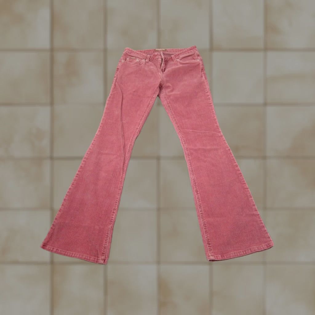 Vintage VINTAGE Squeeze Pants Missy 7/8 29 x 30 Pink Corduroy Flared Wide Leg 90s Bell Size 28" / US 6 / IT 42 - 1 Thumbnail