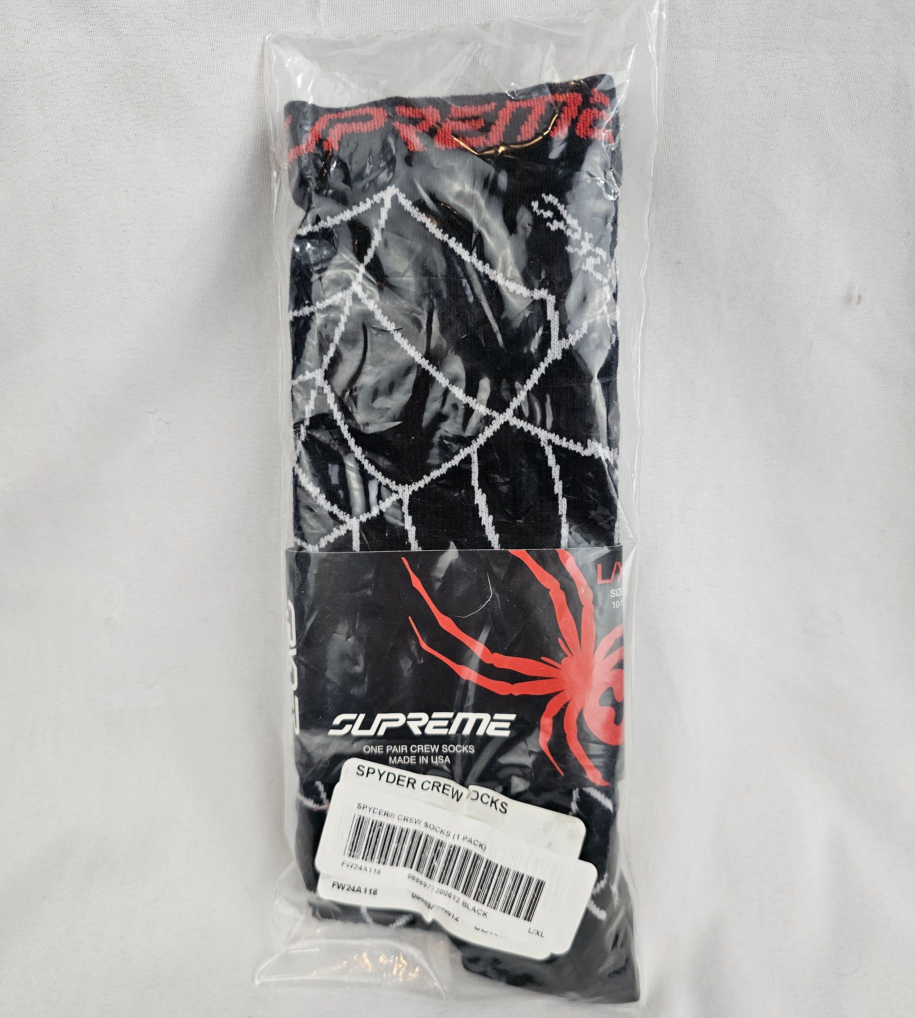 Spyder × Supreme Supreme x Spyder Crew Web Socks 1-Pack Black Size L/XL FW24 Size ONE SIZE - 1 Thumbnail