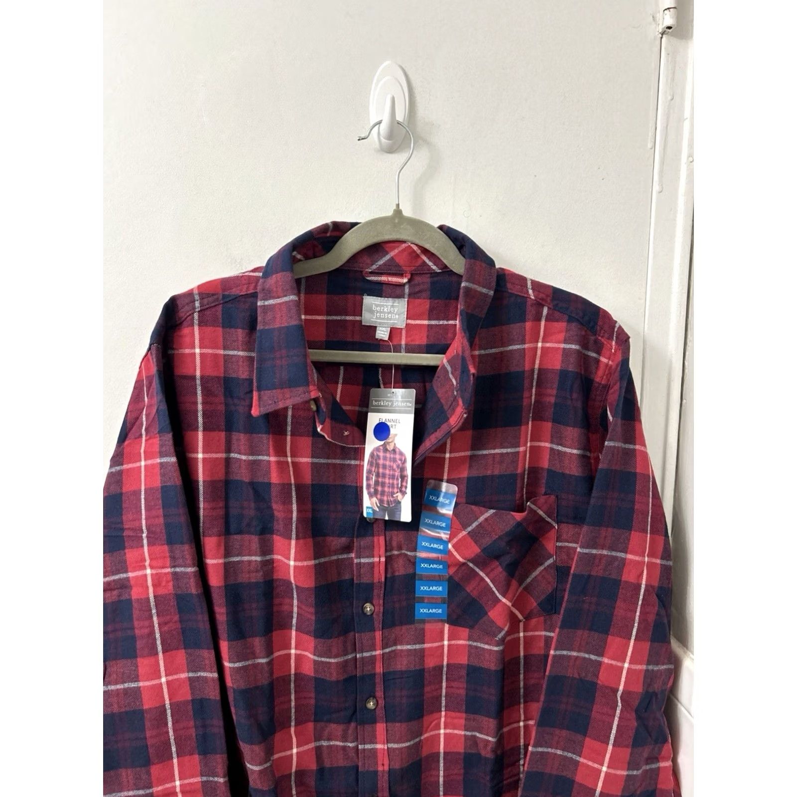 Vintage VINTAGE Berkley Jensen Shirt Mens 2XL Red Plaid Button-Down Long Sleeve NWT Size US XXL / EU 58 / 5 - 2 Thumbnail