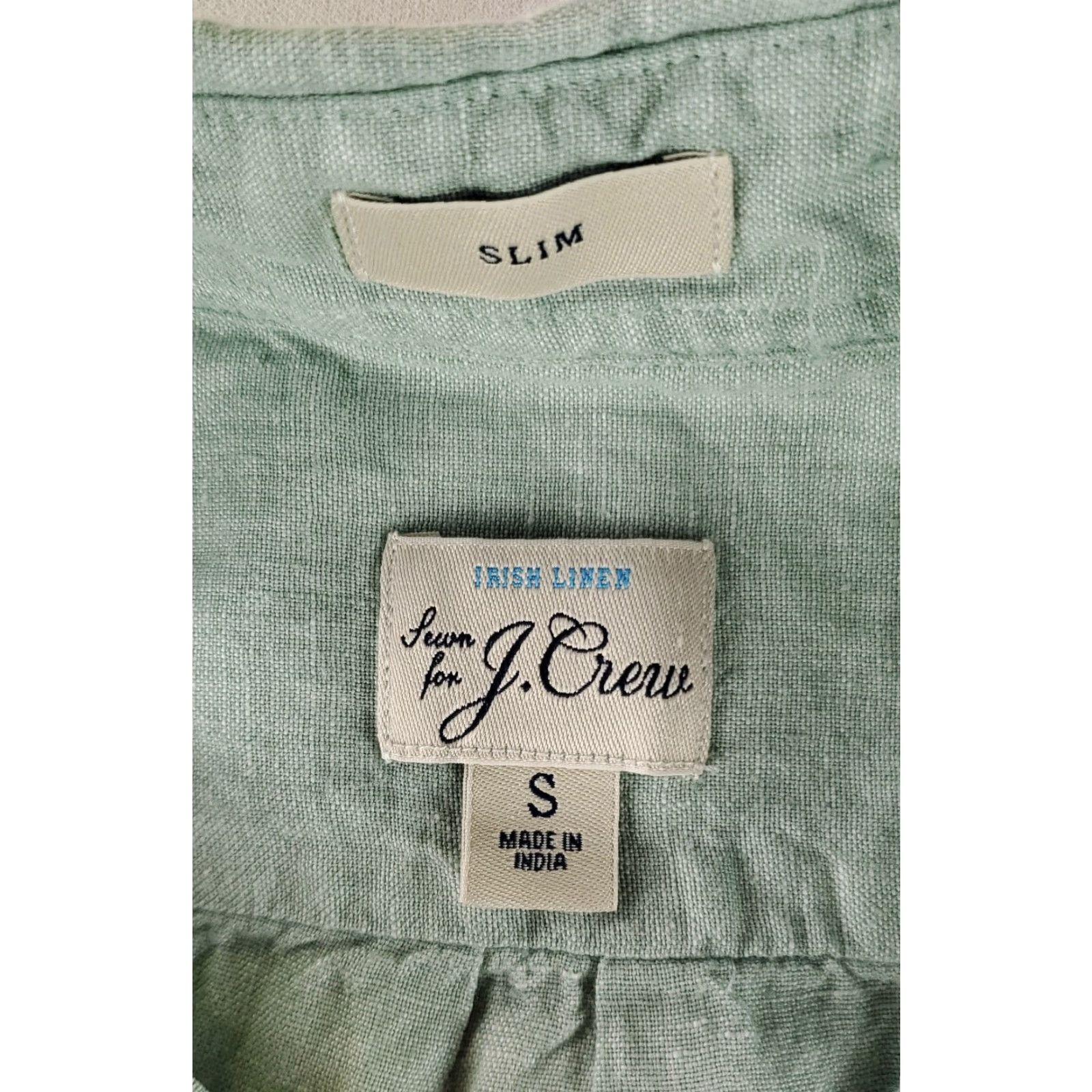 J.Crew J.Crew Shirt Short Sleeve Slim Green 100% Linen Mens S Size US S / EU 44-46 / 1 - 2 Thumbnail