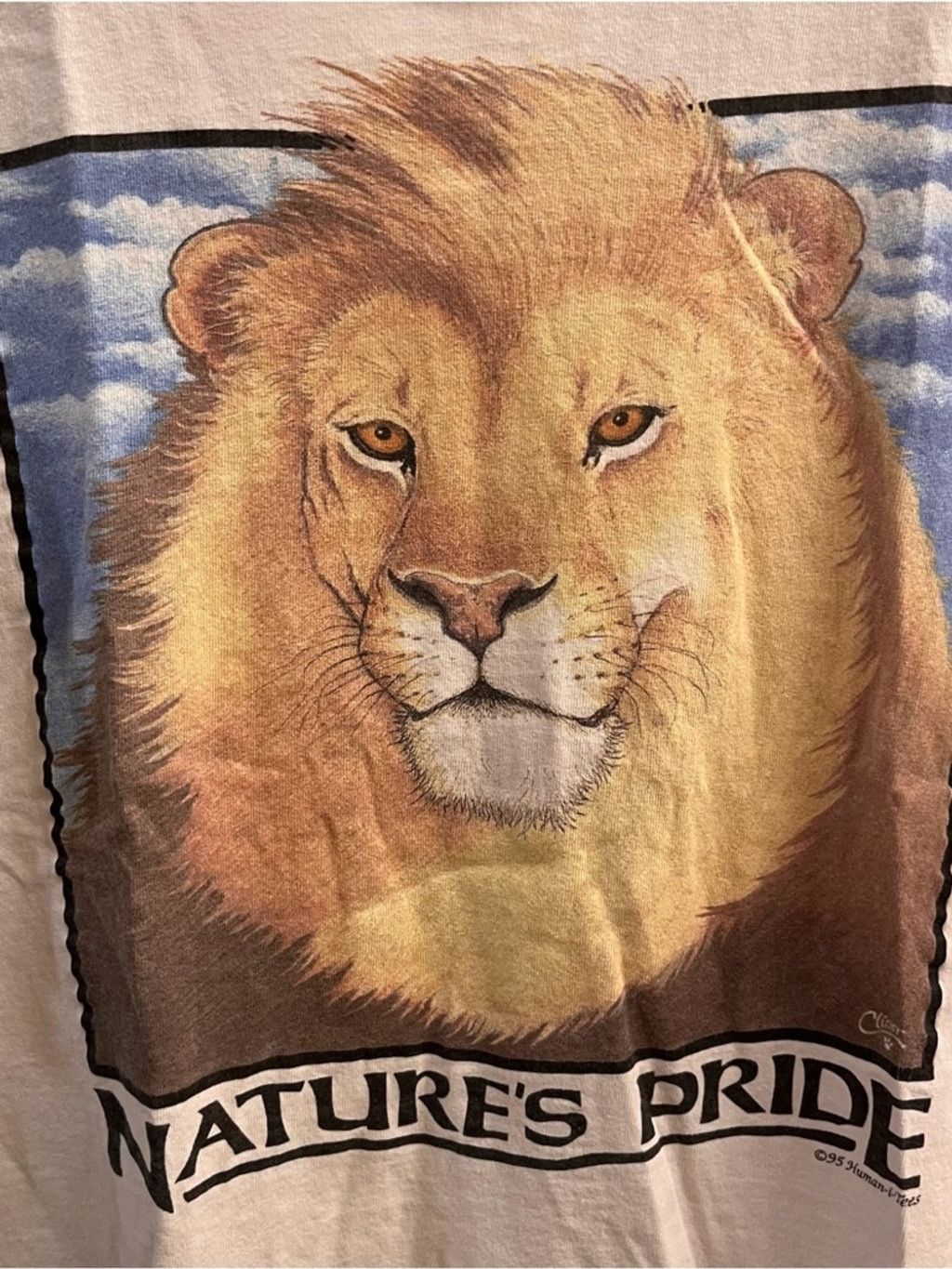 Gildan Nature's Pride 1995 Vintage Lion Graphic Tee Distressed Size US L / EU 52-54 / 3 - 2 Thumbnail