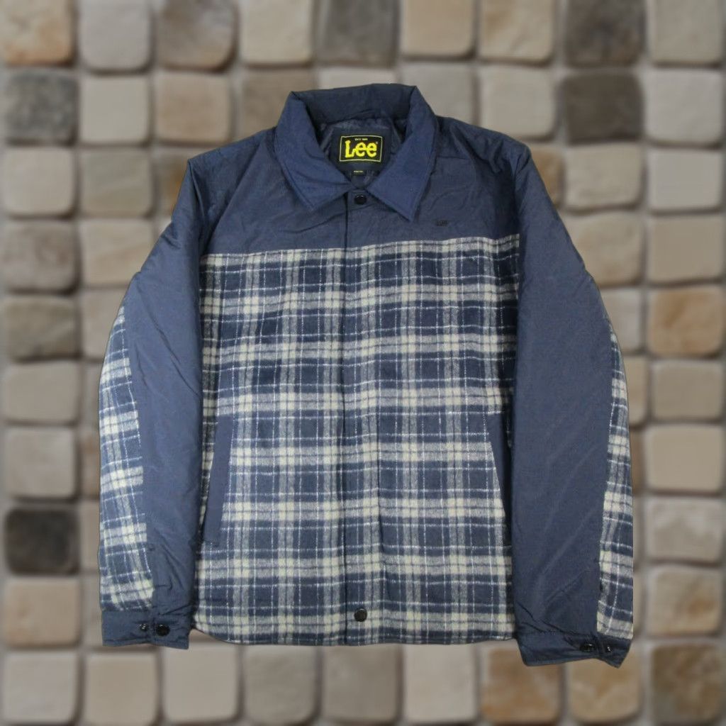 Lee Lee Bomber Jacket Mens Xl Blue Midweight Flannel New Work Size US XL / EU 56 / 4 - 1 Thumbnail