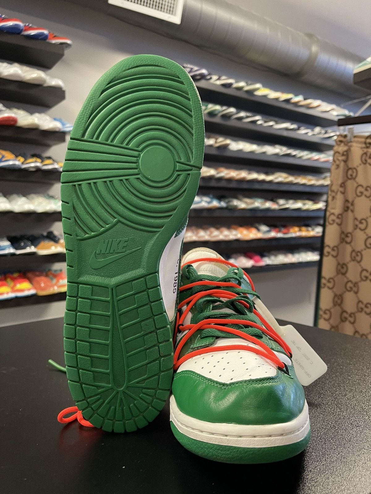Off-White Size 12 - Off White x Nike Dunk Low Pine Green CT0856-100 Size US 12 / EU 45 - 10 Thumbnail
