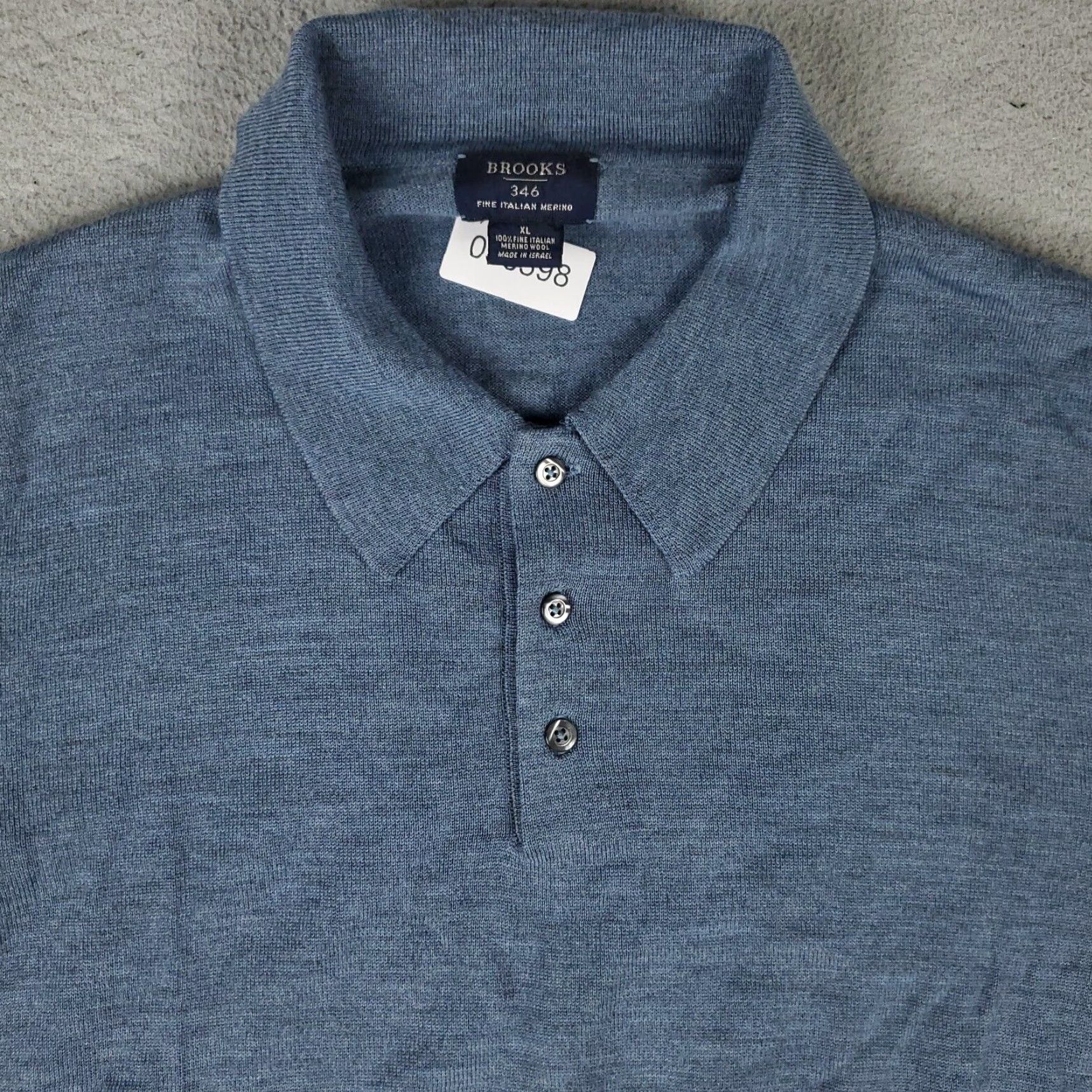 Brooks Brothers Brooks Brothers Mens XL Extra Large Blue Italian Merino Wool Sweater Collared Size US XL / EU 56 / 4 - 2 Thumbnail