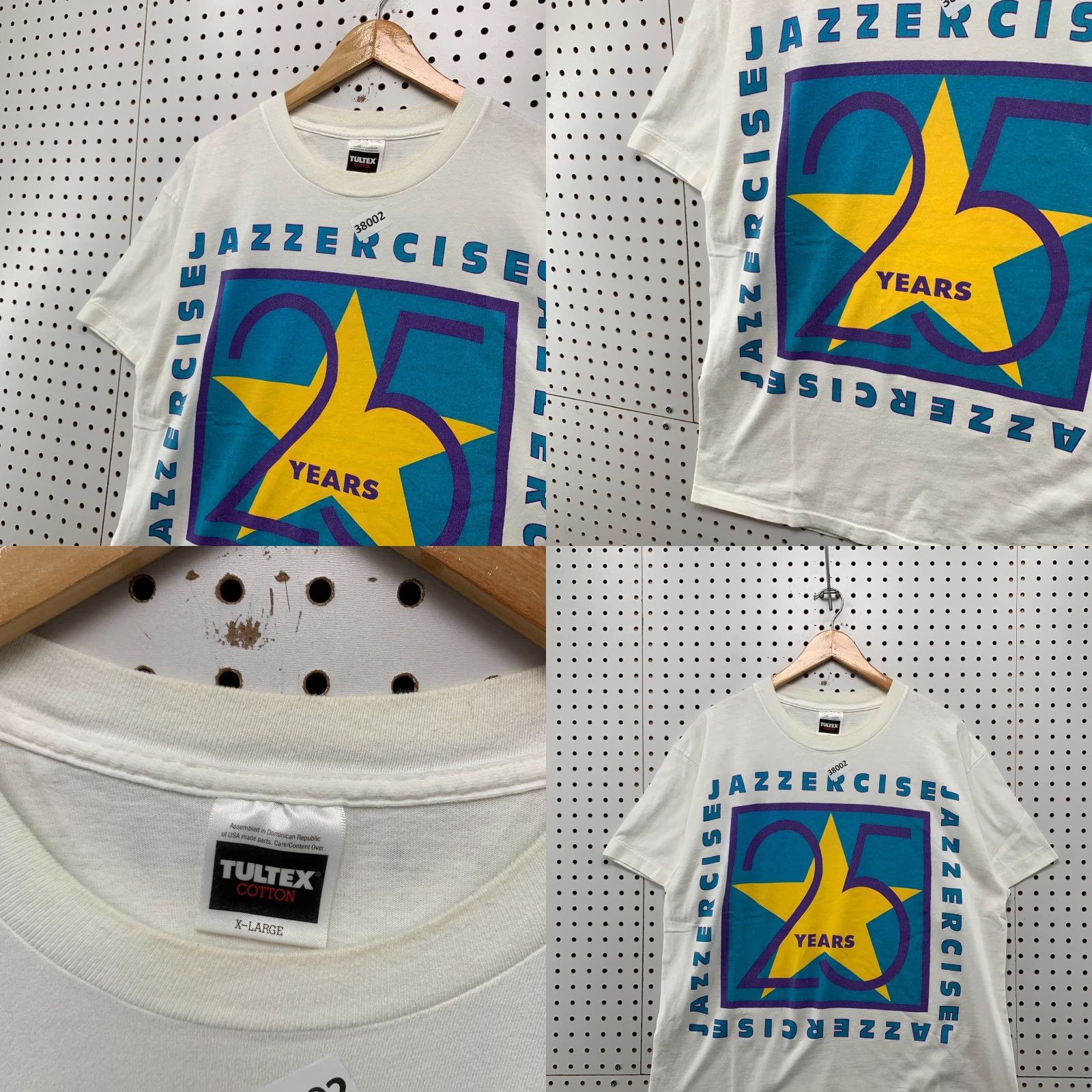 Tultex VINTAGE 90s Jazz Exercise Shrit Men XL White Single Stitch Made USA 25 Years Size US XL / EU 56 / 4 - 8 Thumbnail
