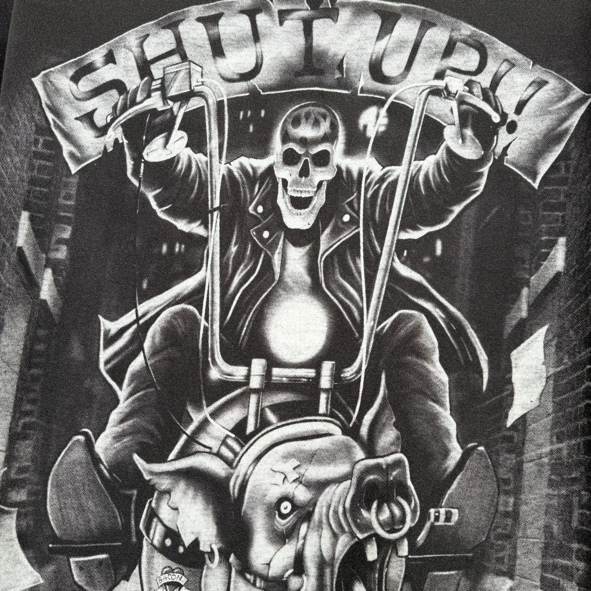 Harley Davidson Vintage 2000 Liquid Blue Skull ‘Shut Up And Ride’ T Shirt Size US XXL / EU 58 / 5 - 6 Thumbnail
