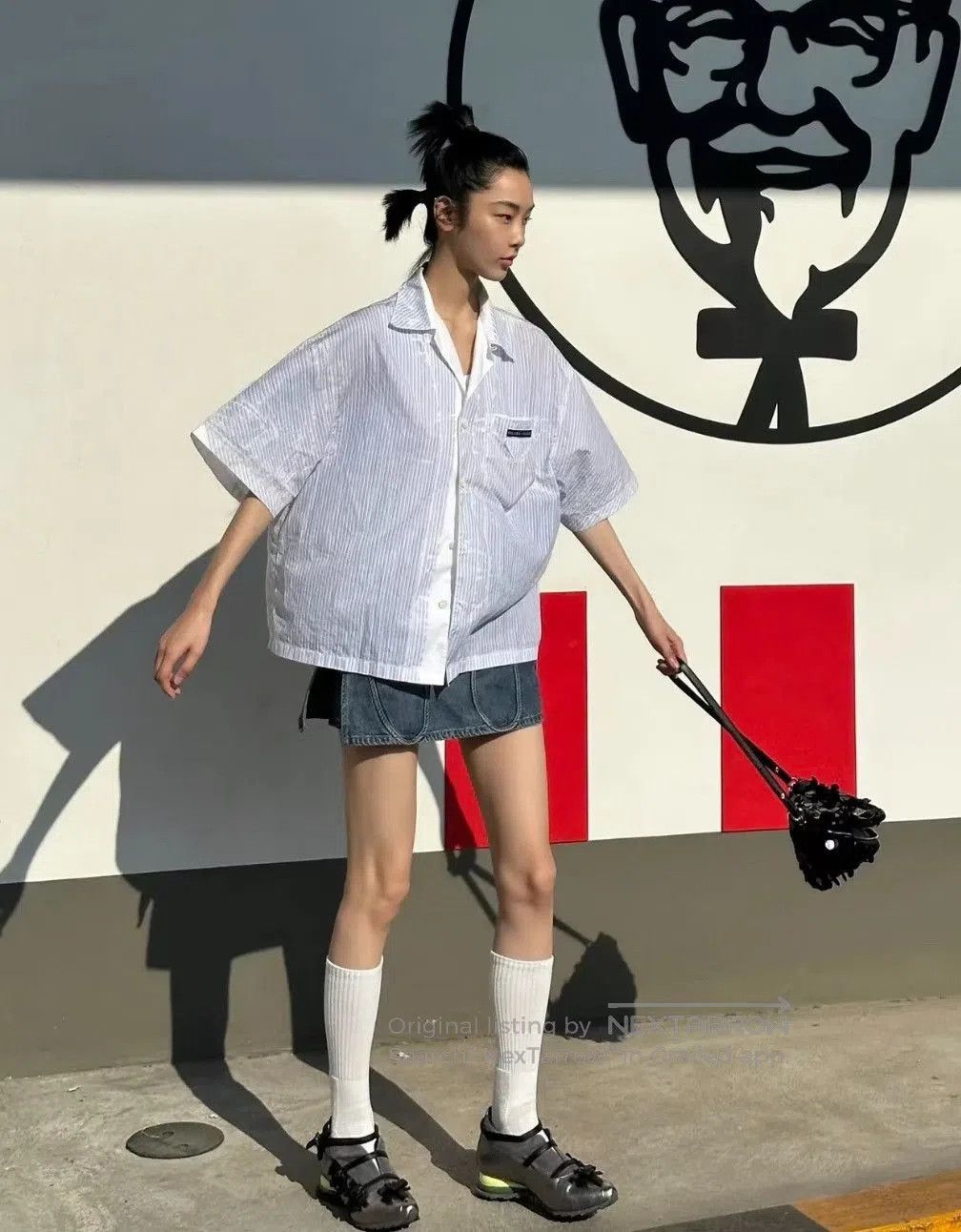 Prada Prada Blue White Striped Short. Size US M / EU 48-50 / 2 - 2 Thumbnail
