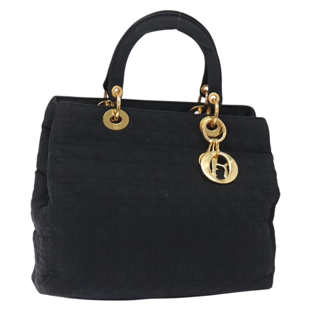 Dior DIOR Canage Hand Bag Nylon Black Gold Size ONE SIZE - 1 Thumbnail