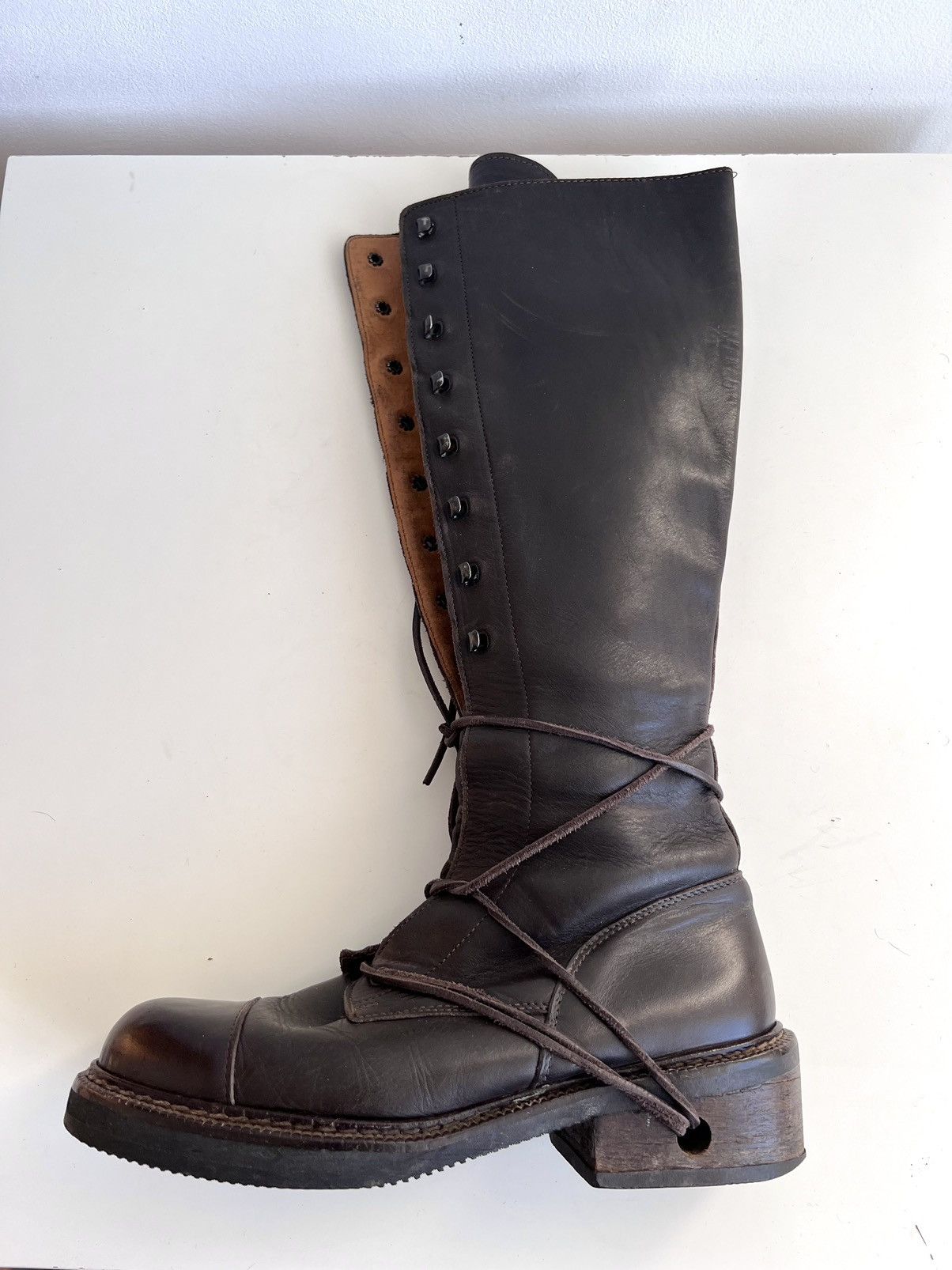 Dirk Bikkembergs Dirk Bikkembergs??? SAMPLE Wooden Heel Knee Boots Size US 11 / IT 41 - 13 Thumbnail