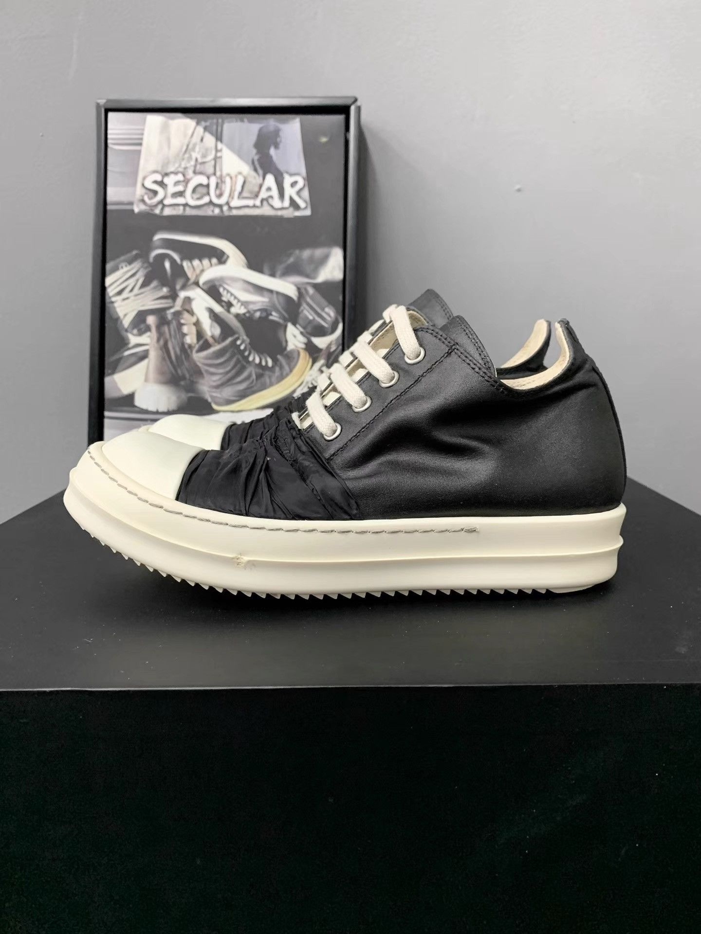 Rick Owens Rick Owens DRKSHDW Black Silk Big Converse K34 Size US 5.5 / IT 35.5 - 3 Thumbnail