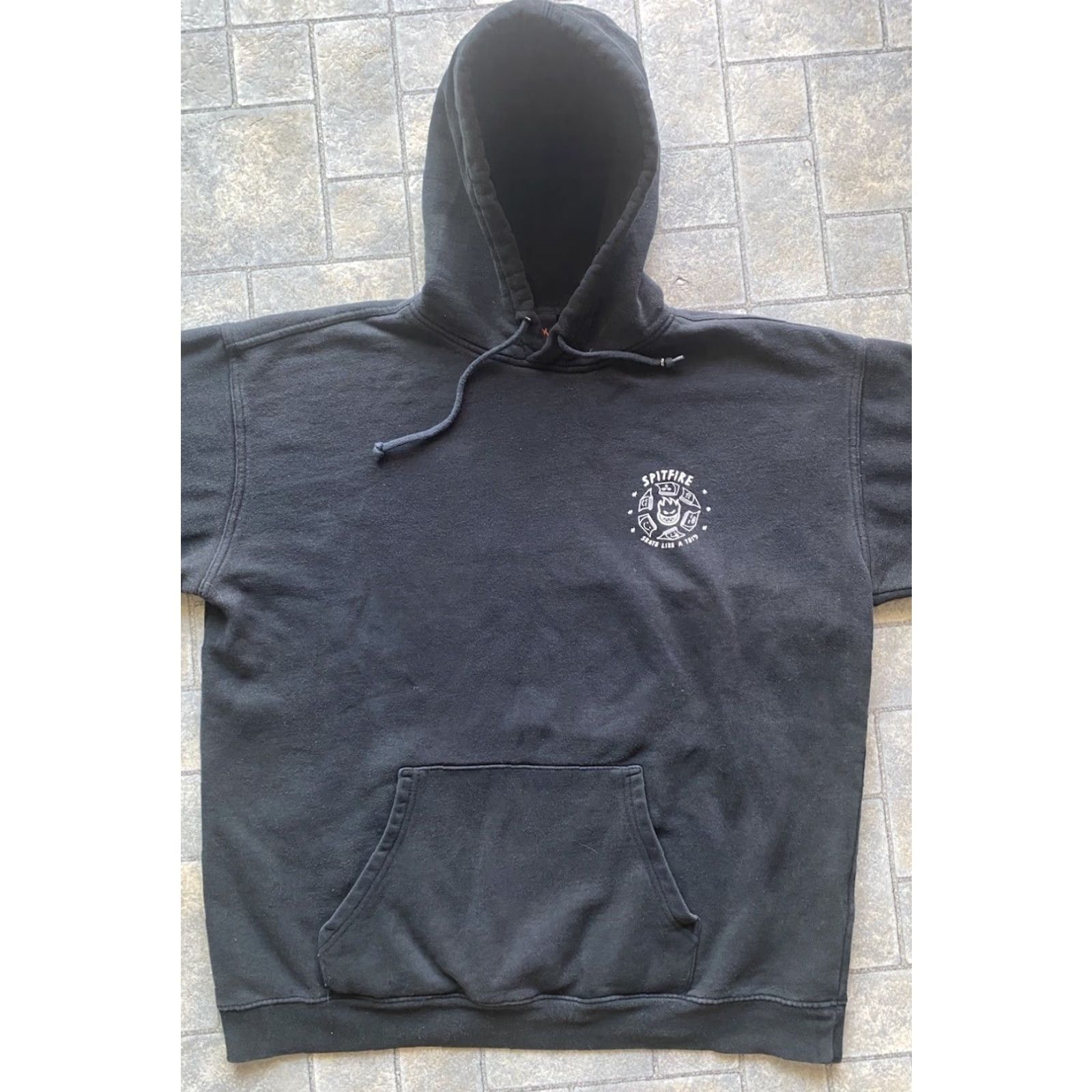 Spitfire Spitfire Hoodie Mens L Black Pullover Skater Girl Graphic Print Logo Hooded Pockets 90s Grunge Skateboarding Size US L / EU 52-54 / 3 - 2 Thumbnail