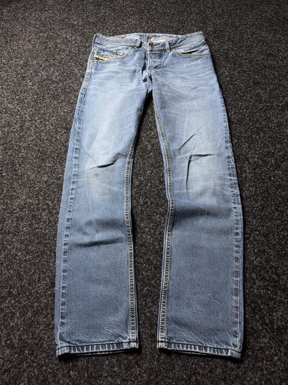 Diesel Luxury 00s Y2K Diesel Belther Straight Punk Rock Denim Jeans Size US 29 - 1 Thumbnail
