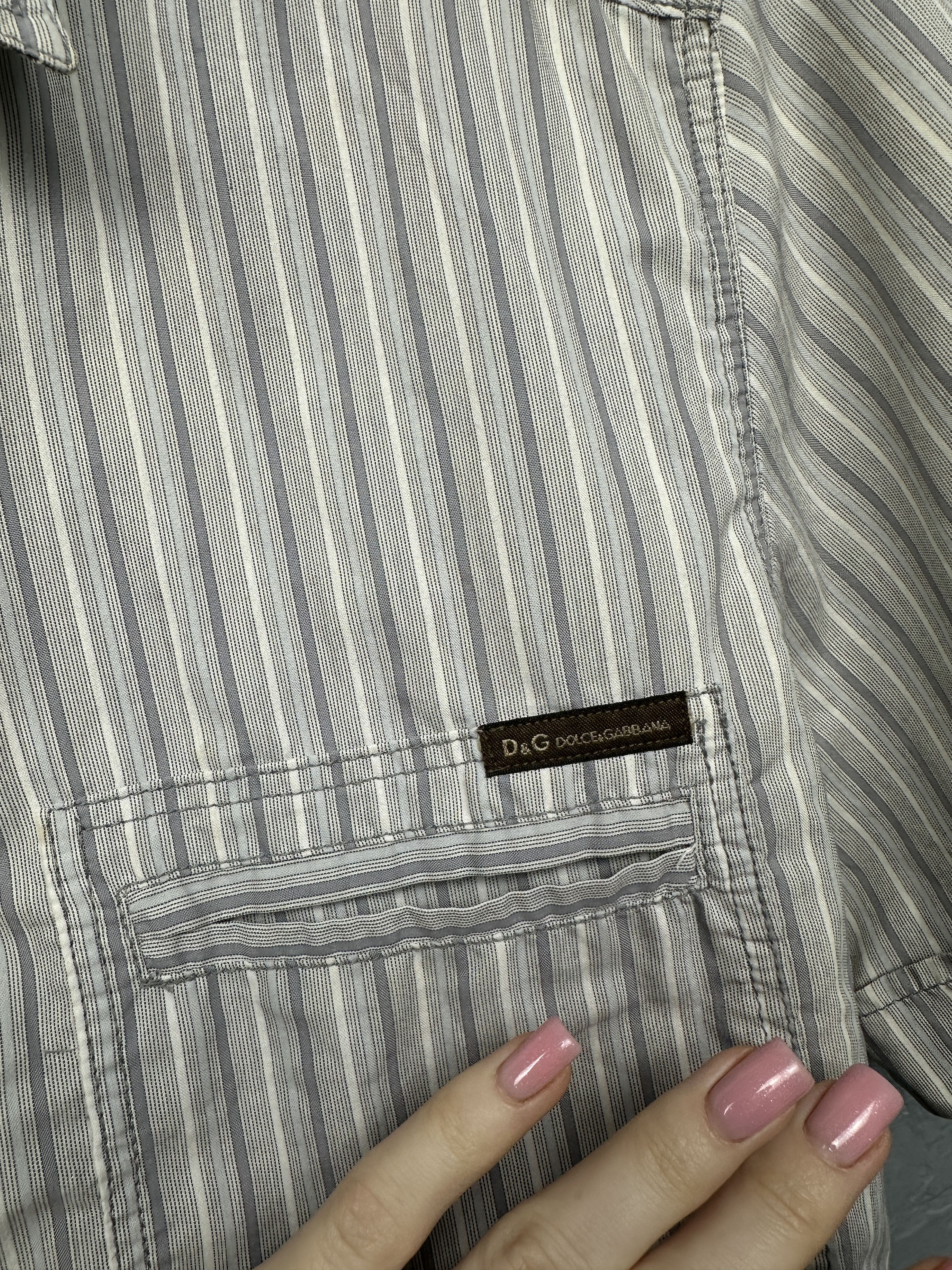Dolce & Gabbana Dolce & Gabbana Vintage Mens Short Sleeve Striped Shirt Size US L / EU 52-54 / 3 - 3 Thumbnail