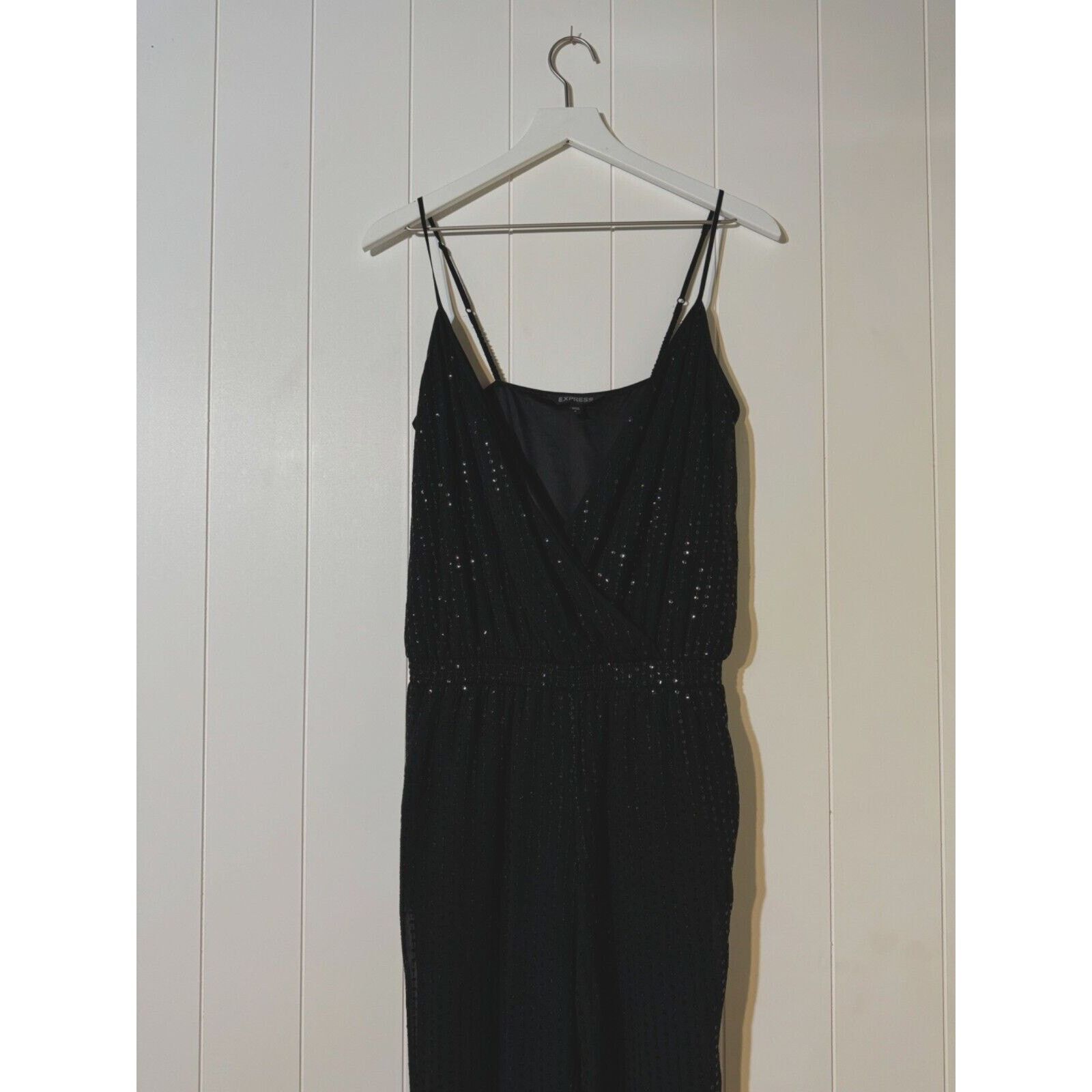 Express Express Women's Evening Wear Black Sequin Jumpsuit Size 2 Size 26" / US 2 / IT 38 - 3 Thumbnail